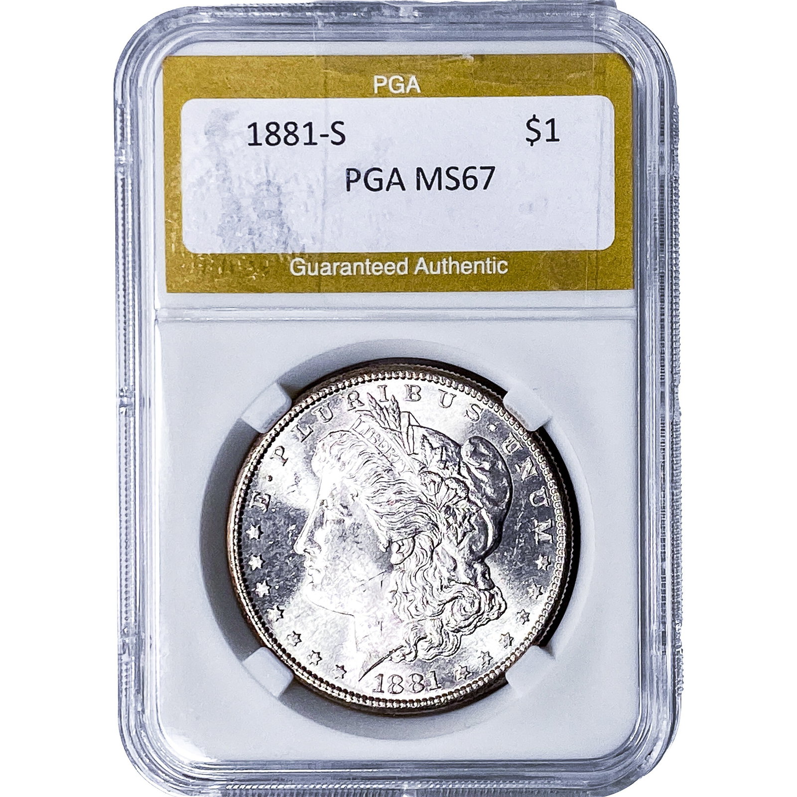 1881-S Morgan Silver Dollar PGA MS67: 1881-S Morgan Silver Dollar PGA MS67