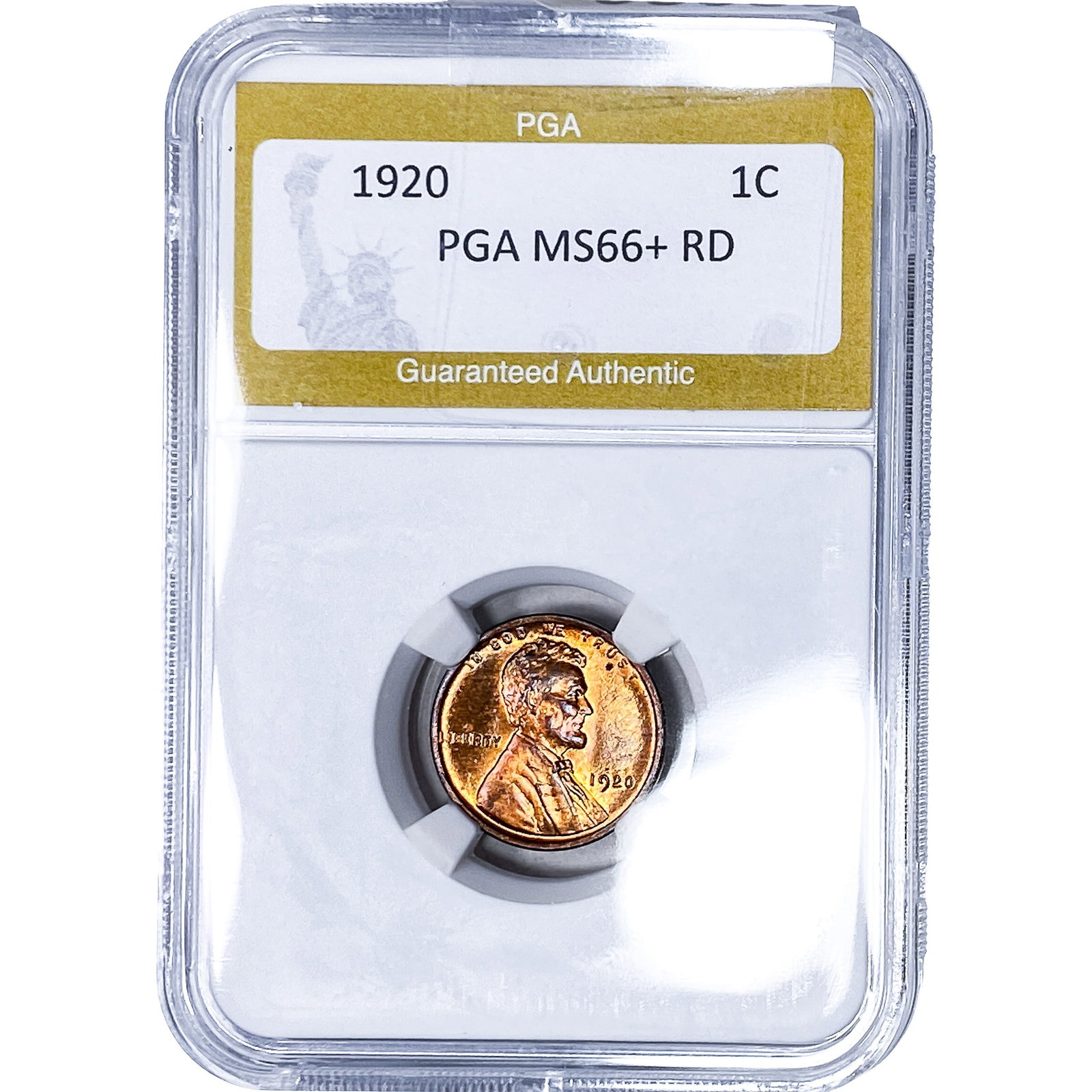 1920 Wheat Cent PGA MS66+ RD: 1920 Wheat Cent PGA MS66+ RD