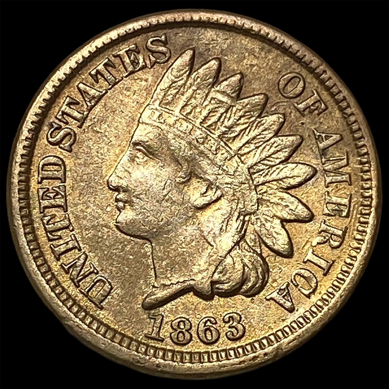 1863 Copper-Nickel Indian Head Cent CLOSELY UNCIRCULATED: 1863 Copper-Nickel Indian Head Cent CLOSELY UNCIRCULATED