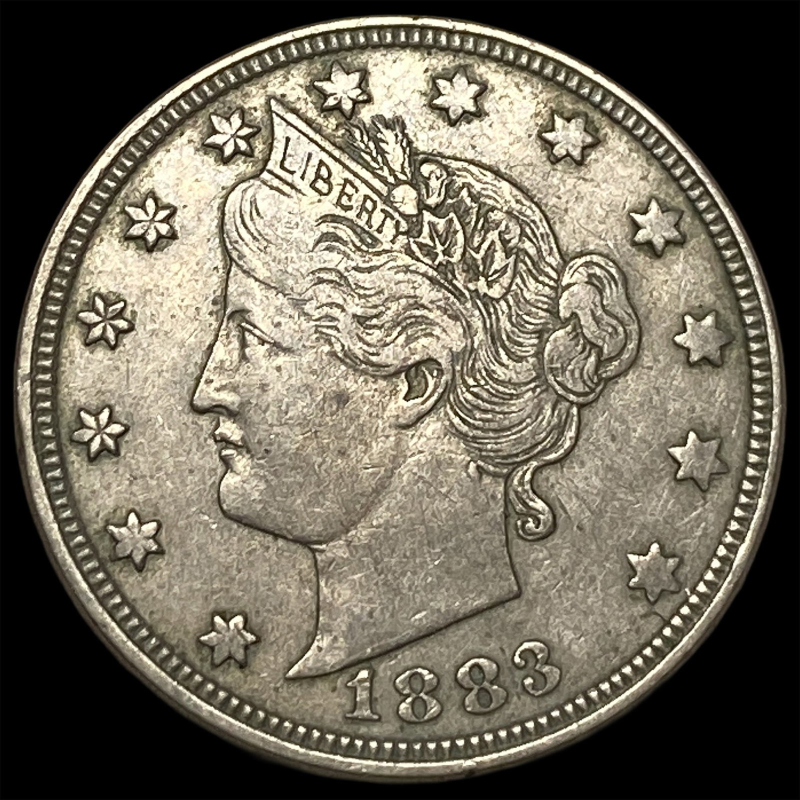 1883 Liberty Head Nickel (No Cents) NEARLY UNCIRCULATED: 1883 Liberty Head Nickel (No Cents) NEARLY UNCIRCULATED