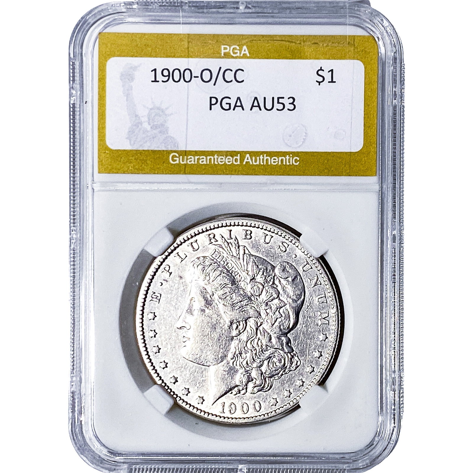 1900-O/CC Morgan Silver Dollar PGA AU53: 1900-O/CC Morgan Silver Dollar PGA AU53