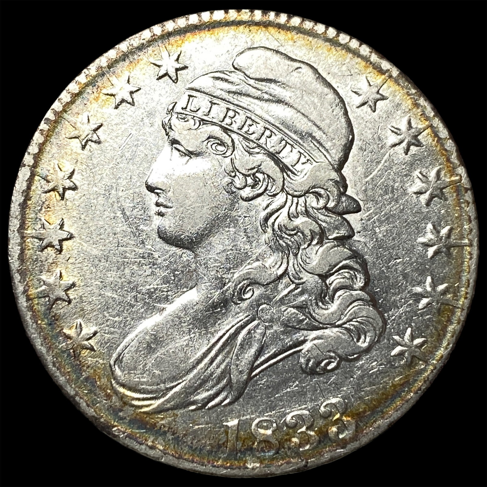 1833 Capped Bust Half Dollar CLOSELY UNCIRCULATED: 1833 Capped Bust Half Dollar CLOSELY UNCIRCULATED