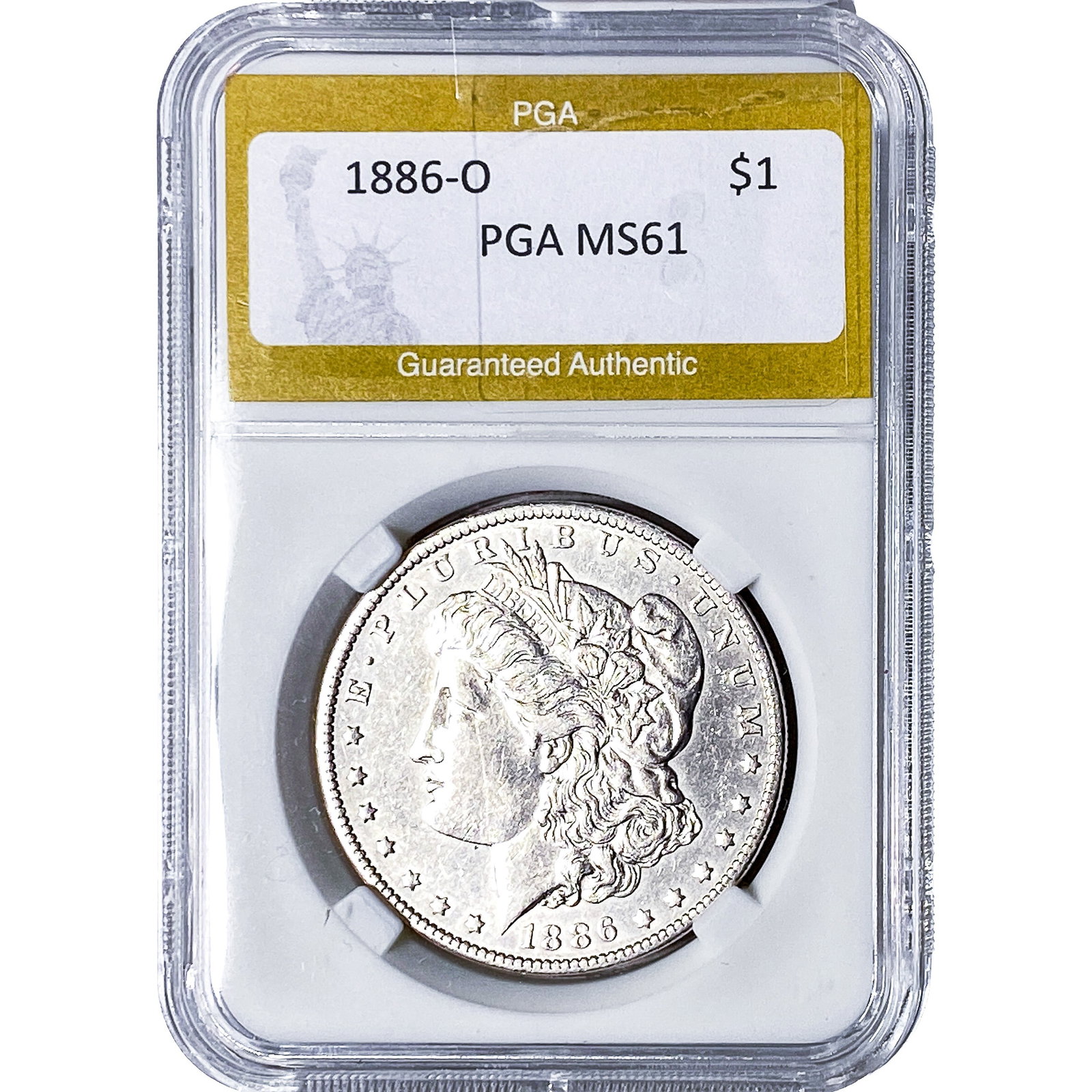 1886-O Morgan Silver Dollar PGA MS61: 1886-O Morgan Silver Dollar PGA MS61