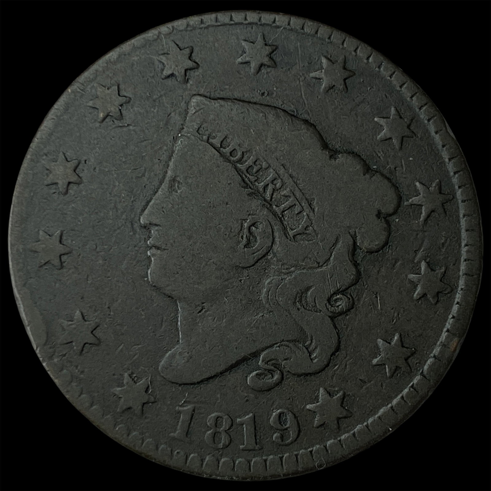 1819 Large Cent NICELY CIRCULATED: 1819 Large Cent NICELY CIRCULATED