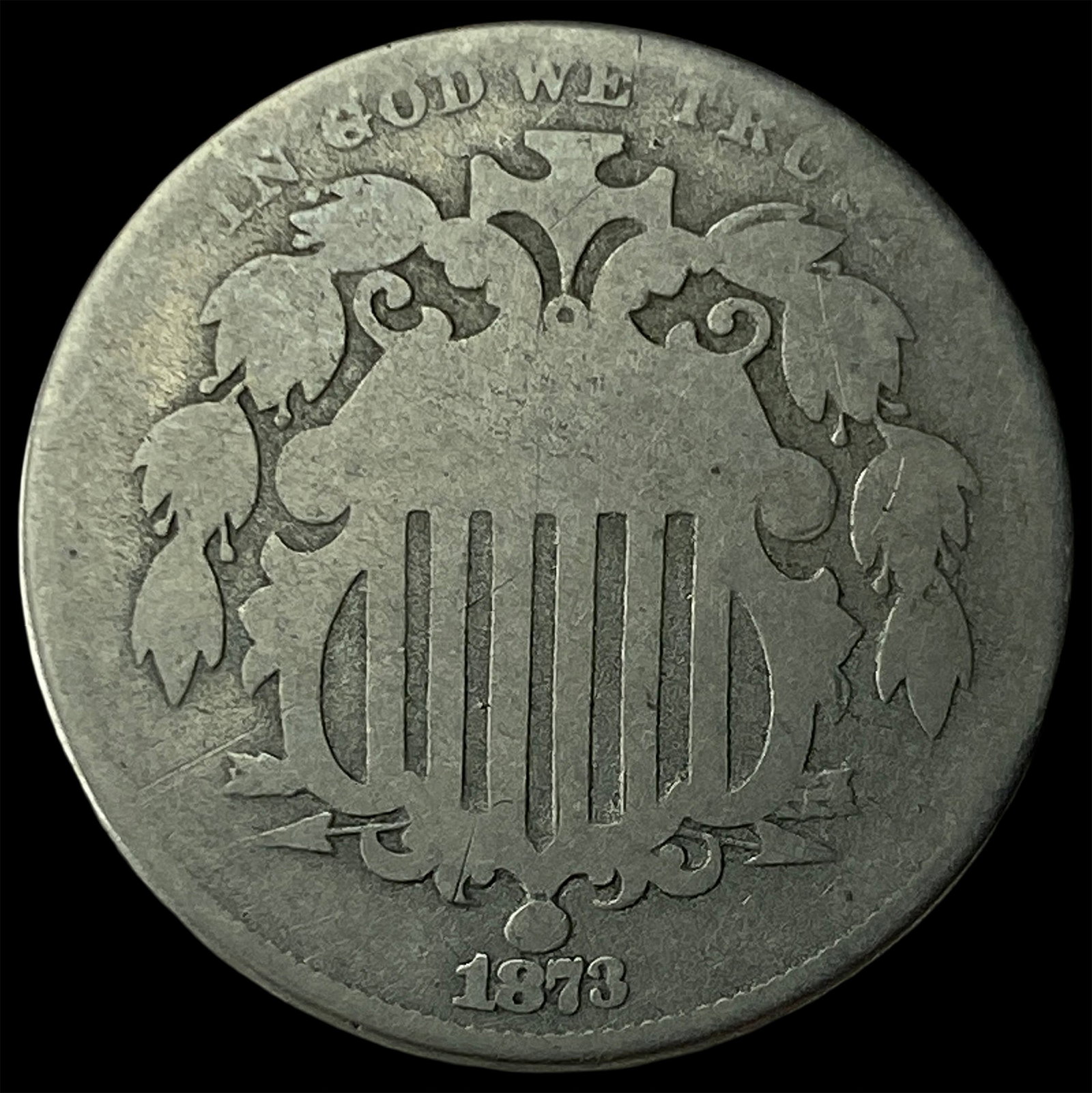 1873 Shield Nickel NICELY CIRCULATED (1 of 2)