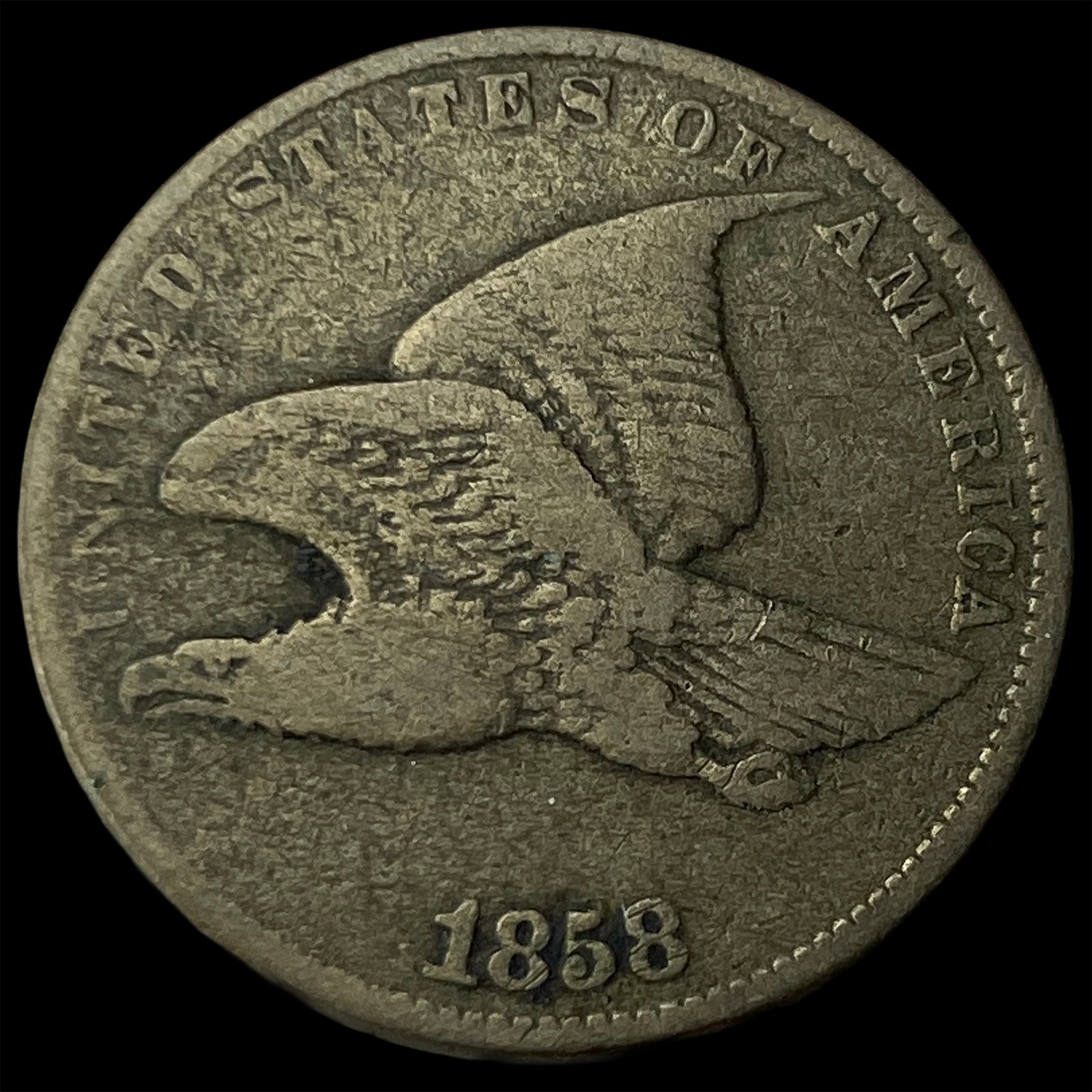 1858 Flying Eagle Cent NEARLY UNCIRCULATED (1 of 2)