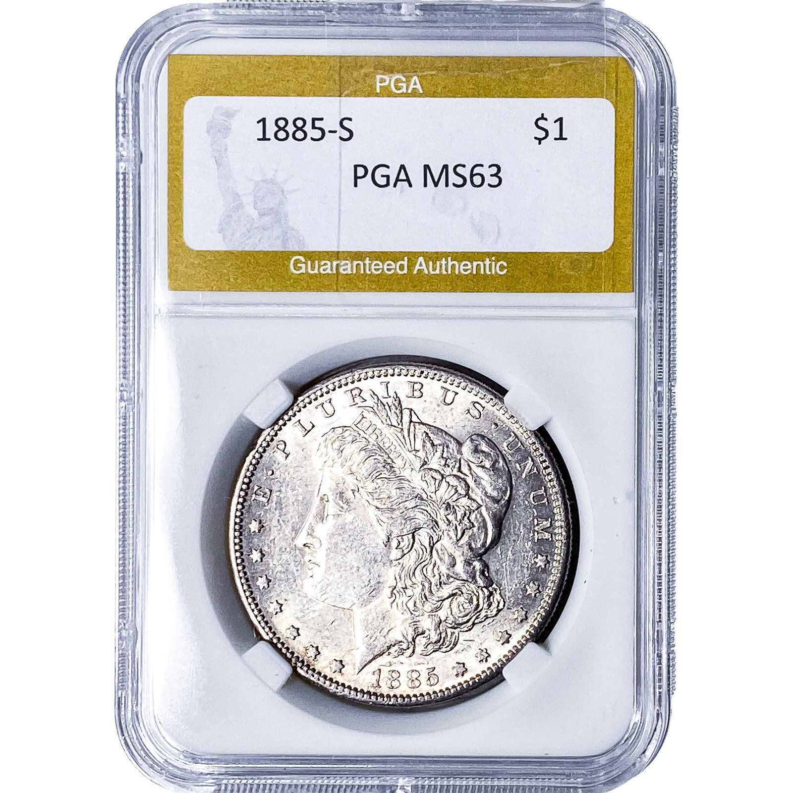 1885-S Morgan Silver Dollar PGA MS63 (1 of 2)