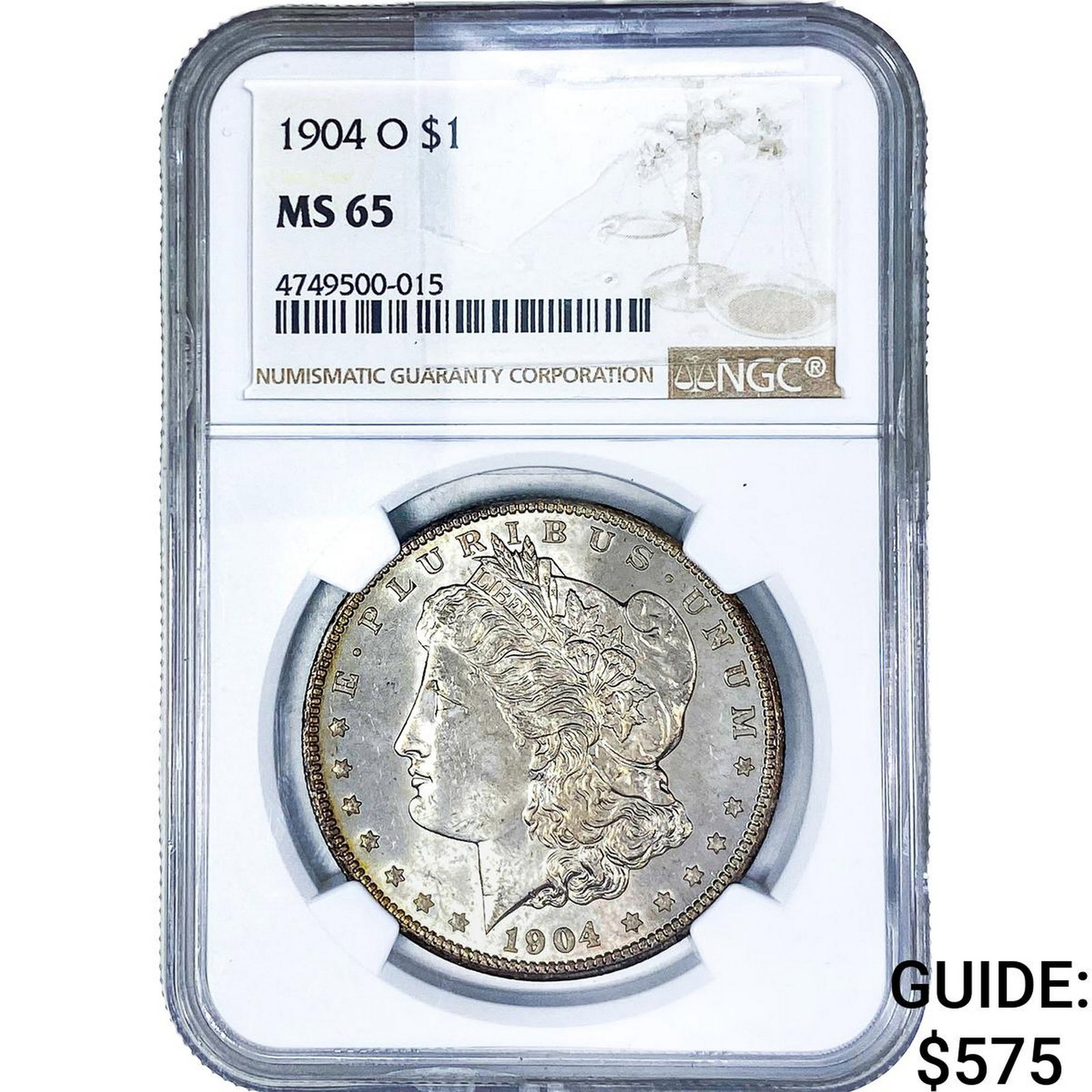 1904-O Morgan Silver Dollar NGC MS65: 1904-O Morgan Silver Dollar NGC MS65