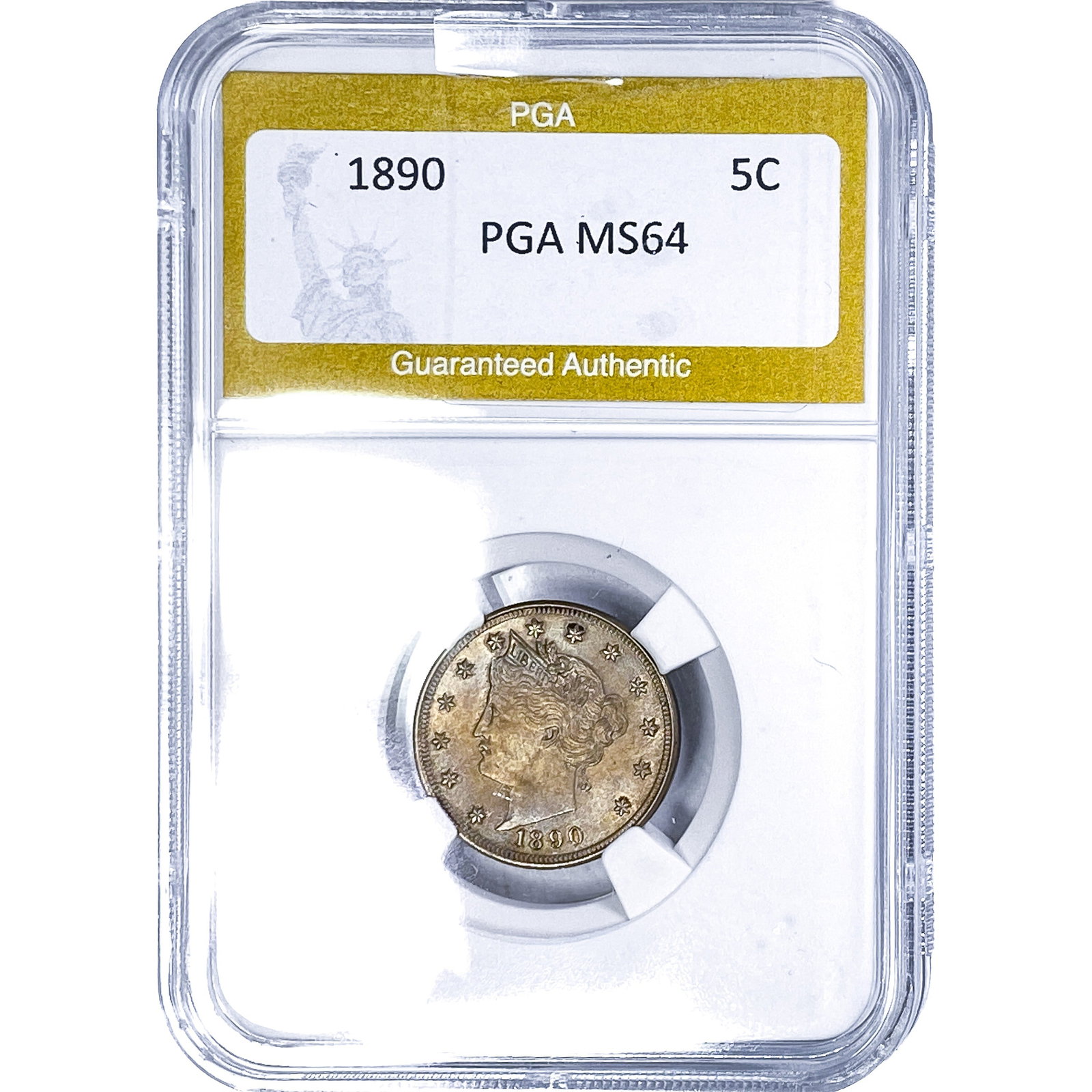 1890 Liberty Victory Nickel PGA MS64: 1890 Liberty Victory Nickel PGA MS64