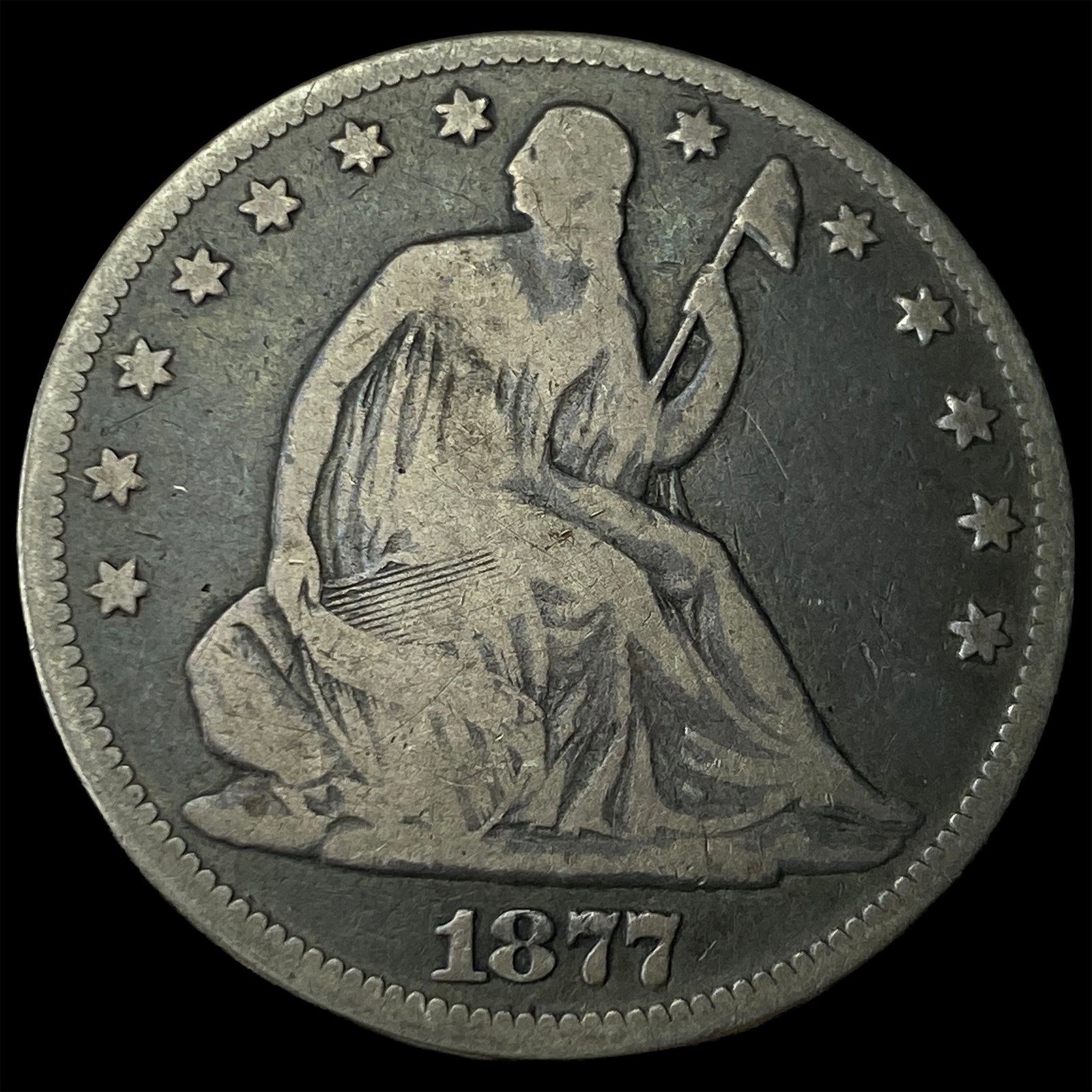 1877 Seated Liberty Half Dollar LIGHTLY CIRCULATED: 1877 Seated Liberty Half Dollar LIGHTLY CIRCULATED