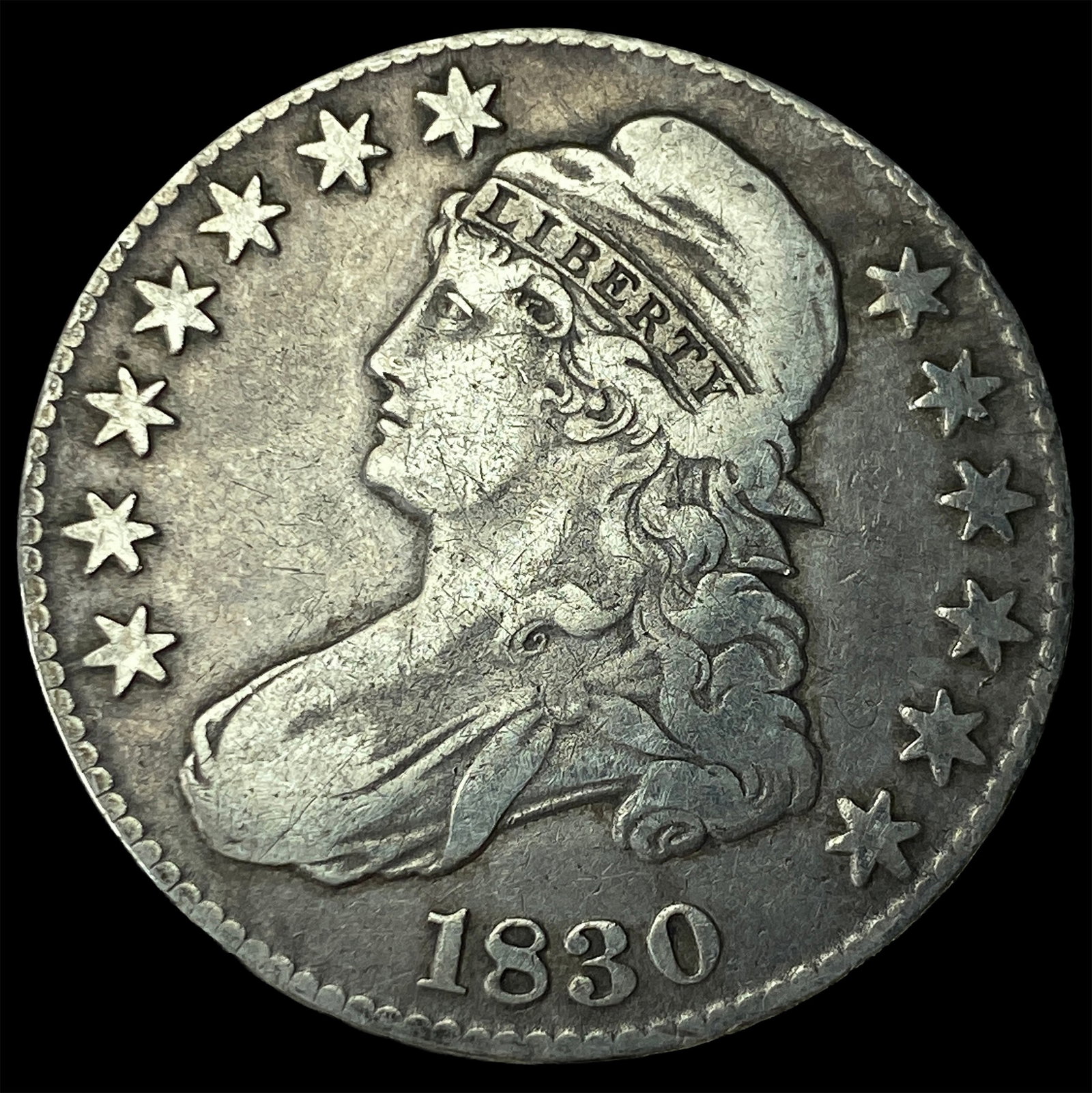 1830 Capped Bust Half Dollar LIGHTLY CIRCULATED: 1830 Capped Bust Half Dollar LIGHTLY CIRCULATED