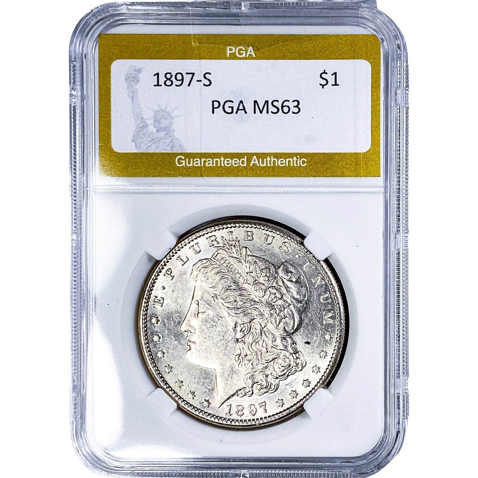 1897-S Morgan Silver Dollar PGA MS63: 1897-S Morgan Silver Dollar PGA MS63