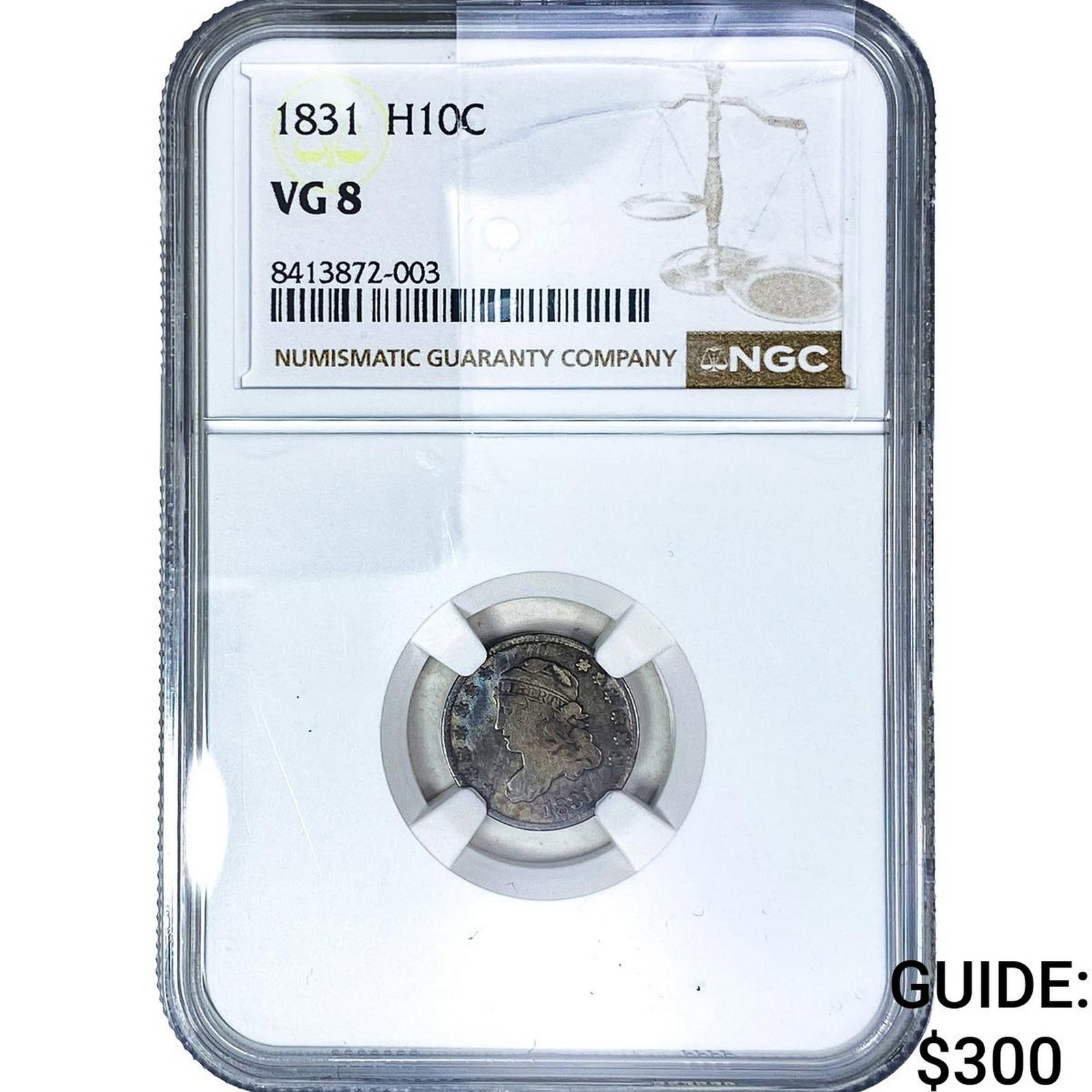 1831 Capped Bust Half Dime NGC VG8: 1831 Capped Bust Half Dime NGC VG8