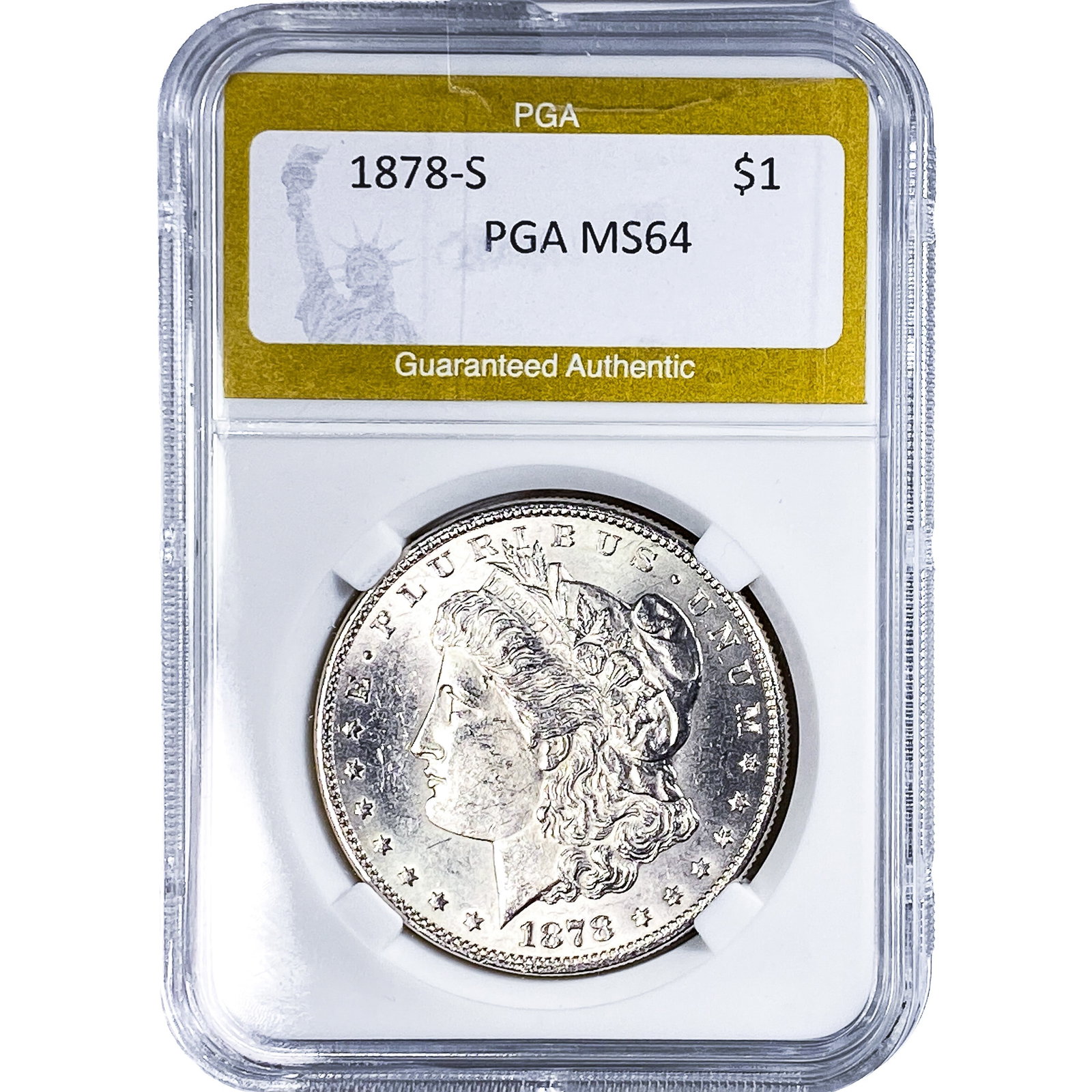 1878-S Morgan Silver Dollar PGA MS64: 1878-S Morgan Silver Dollar PGA MS64