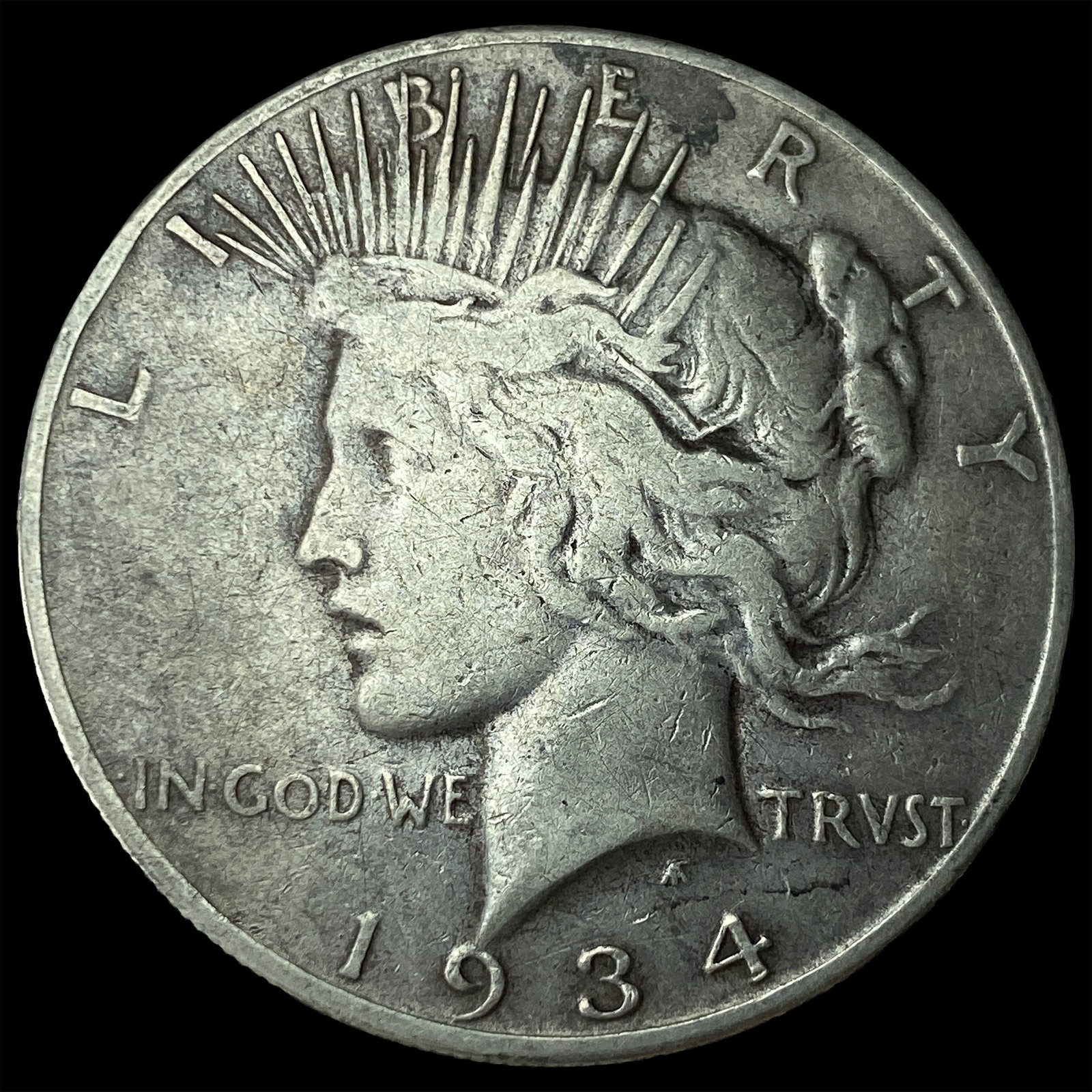 1934-S Silver Peace Dollar LIGHTLY CIRCULATED