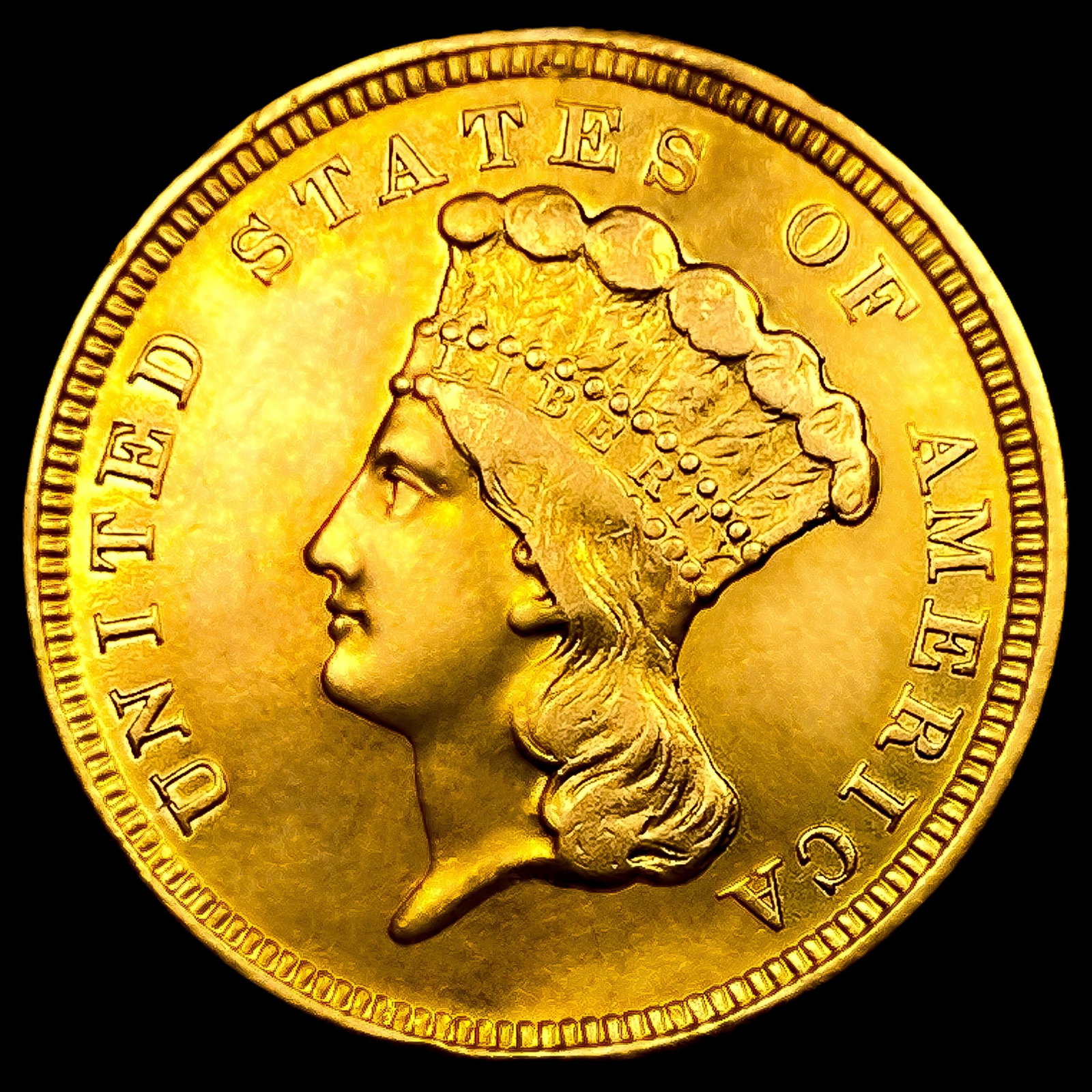 1854 $3 Gold Piece (1 of 2)