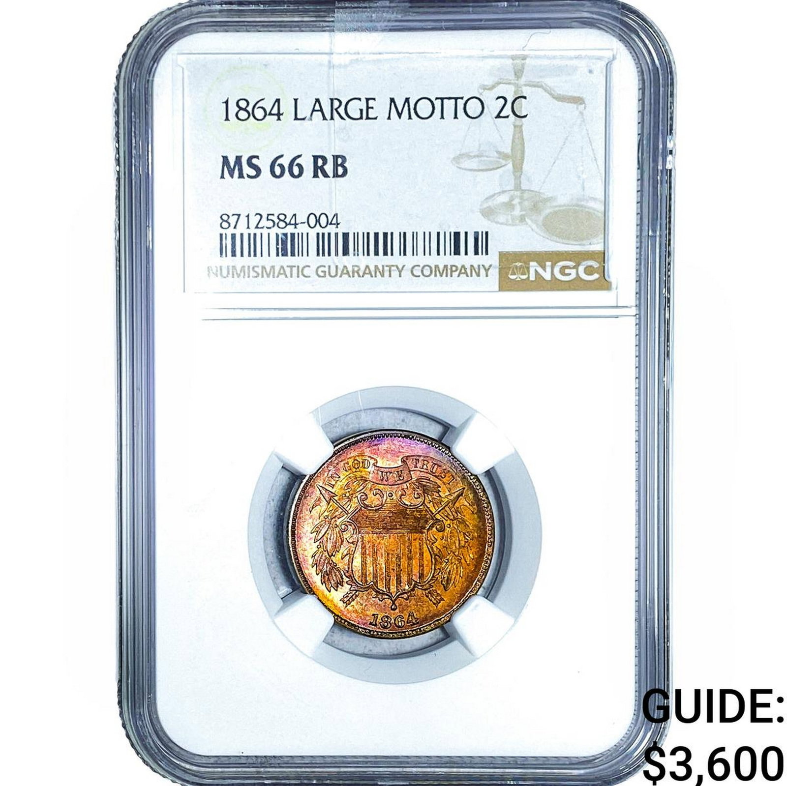 1864 Two Cent Piece NGC MS66 Large Motto: 1864 Two Cent Piece NGC MS66 Large Motto