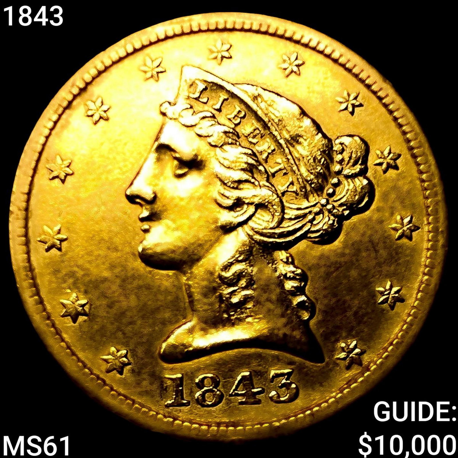 1843 $5 Gold Half Eagle (1 of 2)