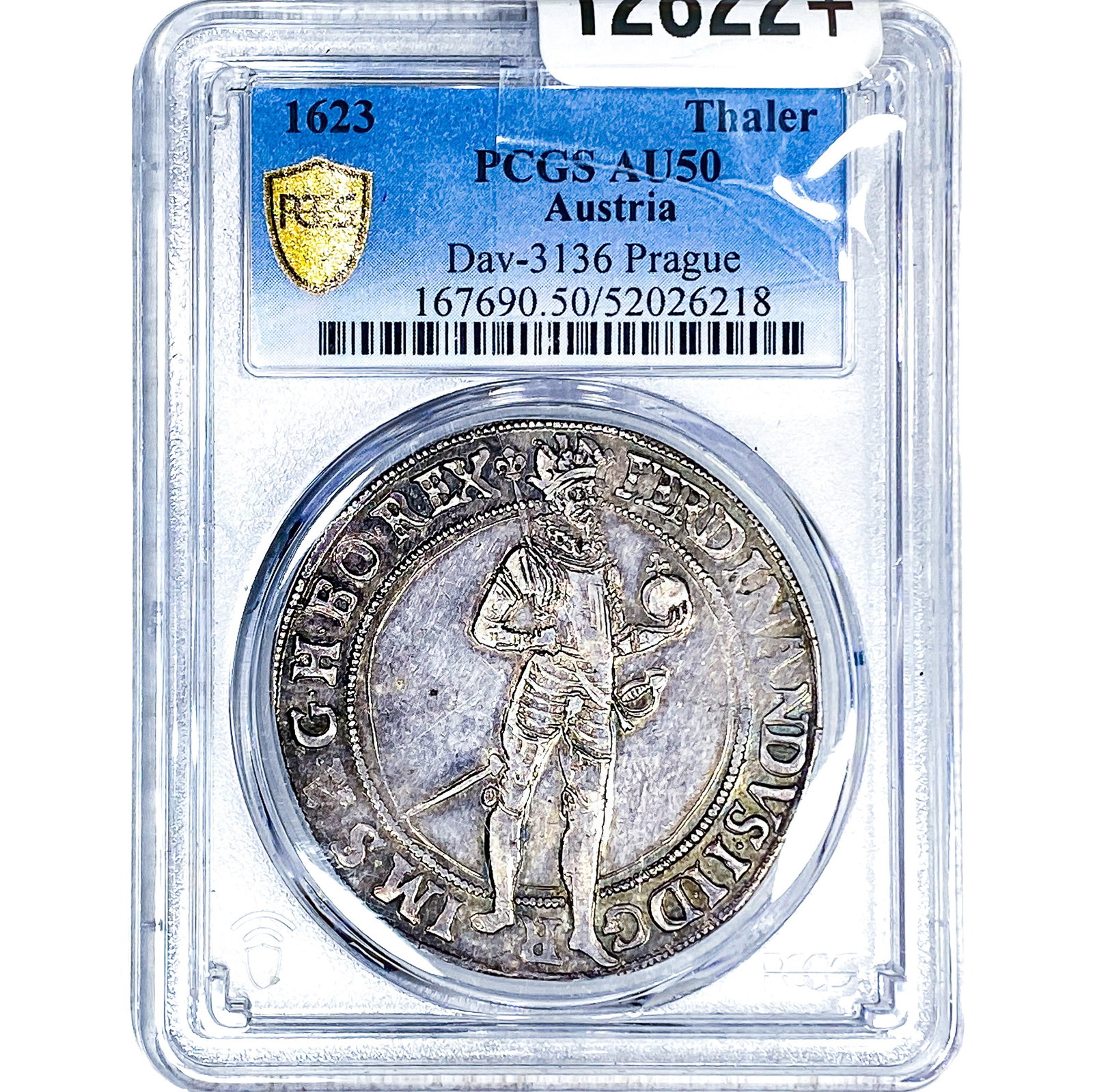 1623 Austria Silver Thaler DAV-3136 Prague AU50: 1623 Austria Silver Thaler DAV-3136 Prague AU50