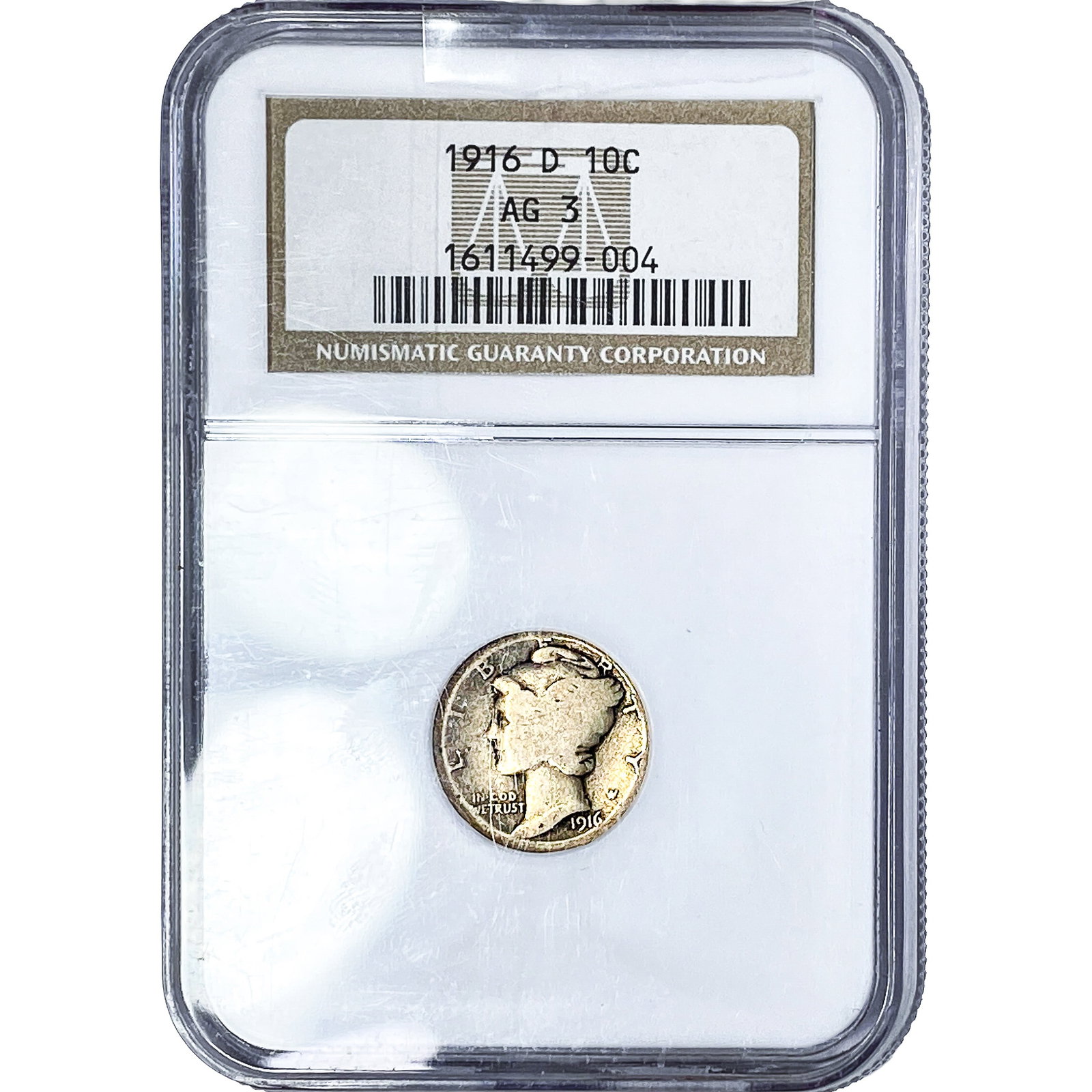 1916-D Mercury Silver Dime NGC AG3 (1 of 4)