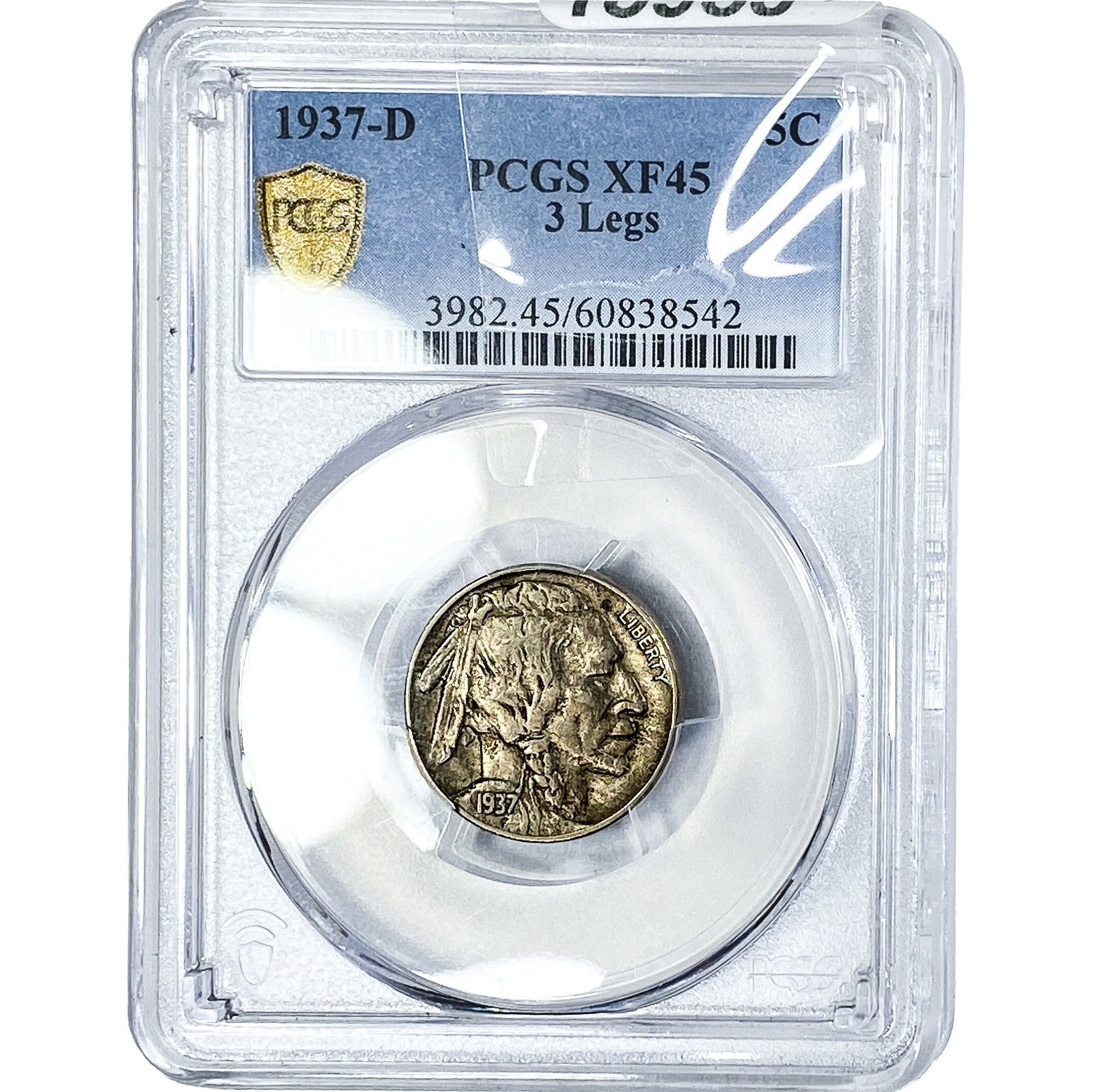 1937-D Buffalo Nickel PCGS XF45 3 Legs