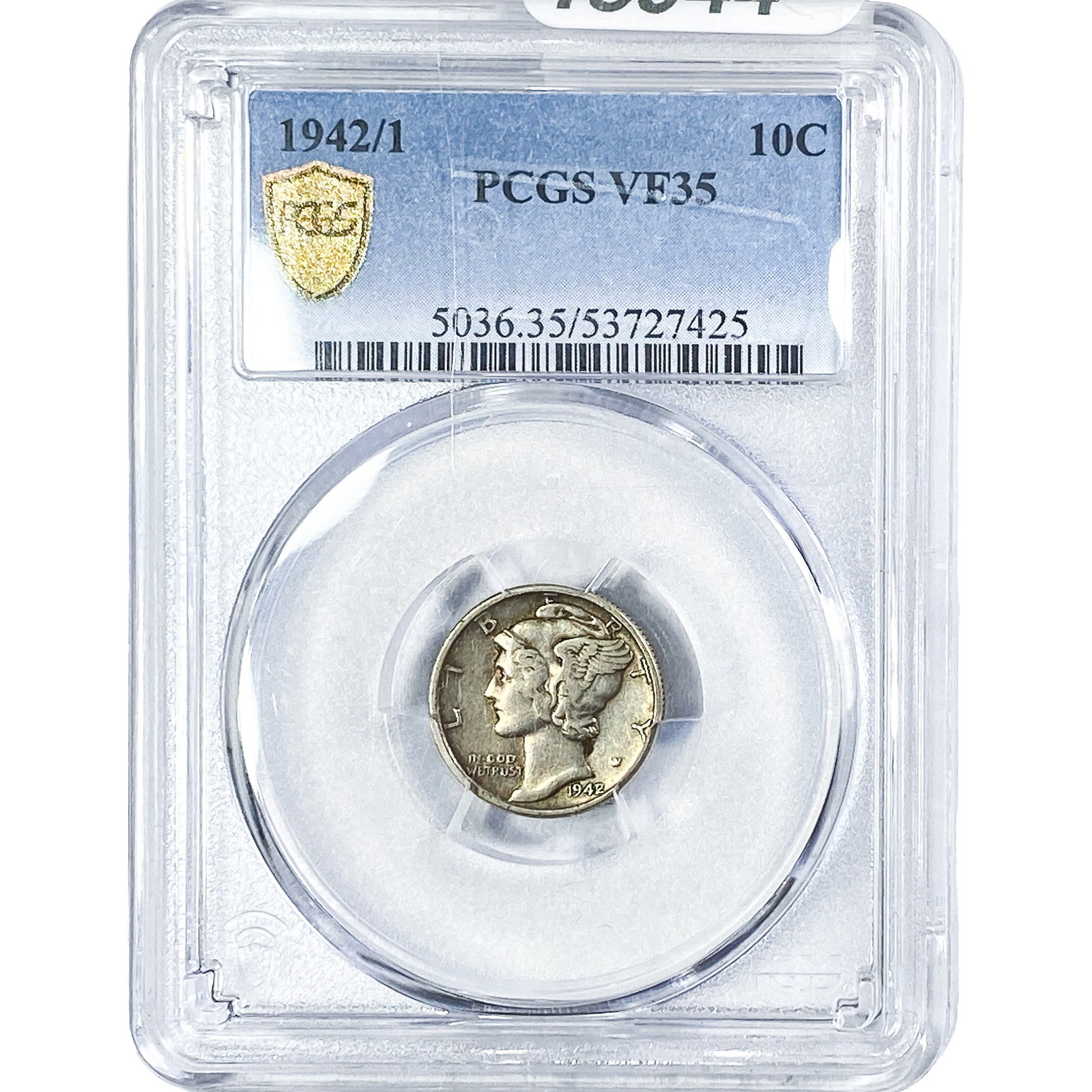 1942/1 Mercury Silver Dime PCGS VF35: 1942/1 Mercury Silver Dime PCGS VF35