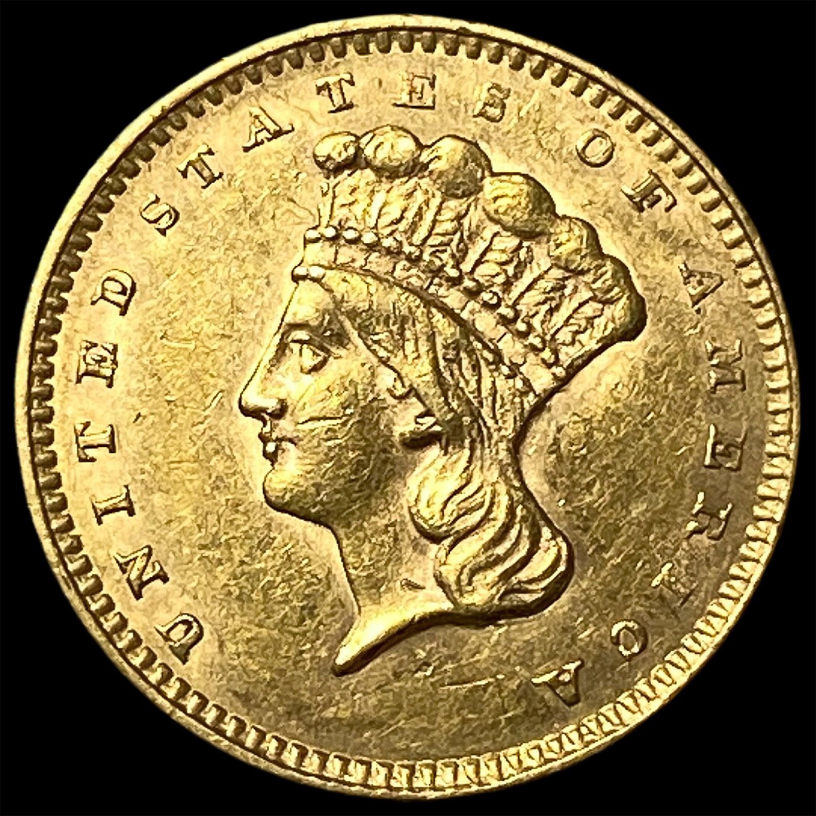 1857 Gold $1 Indian Head Type 3 UNCIRCULATED (1 of 2)