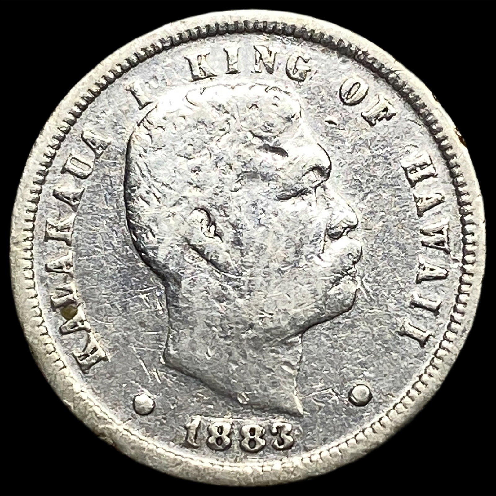 1883 Silver 10 Cents Hawaii Dime NEARLY UNCIRCULATED: 1883 Silver 10 Cents Hawaii Dime NEARLY UNCIRCULATED