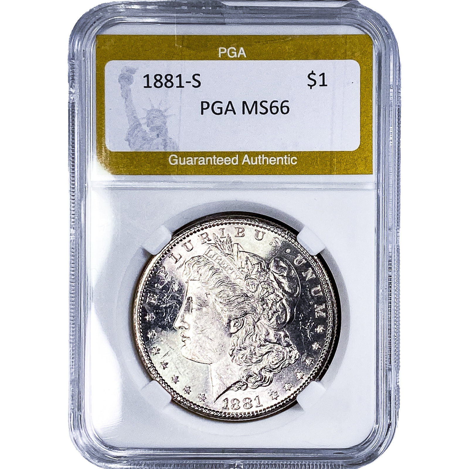 1881-S Morgan Silver Dollar PGA MS66: 1881-S Morgan Silver Dollar PGA MS66