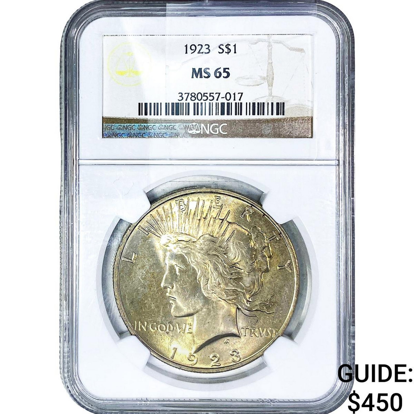 1923 Silver Peace Dollar NGC MS65 (1 of 2)