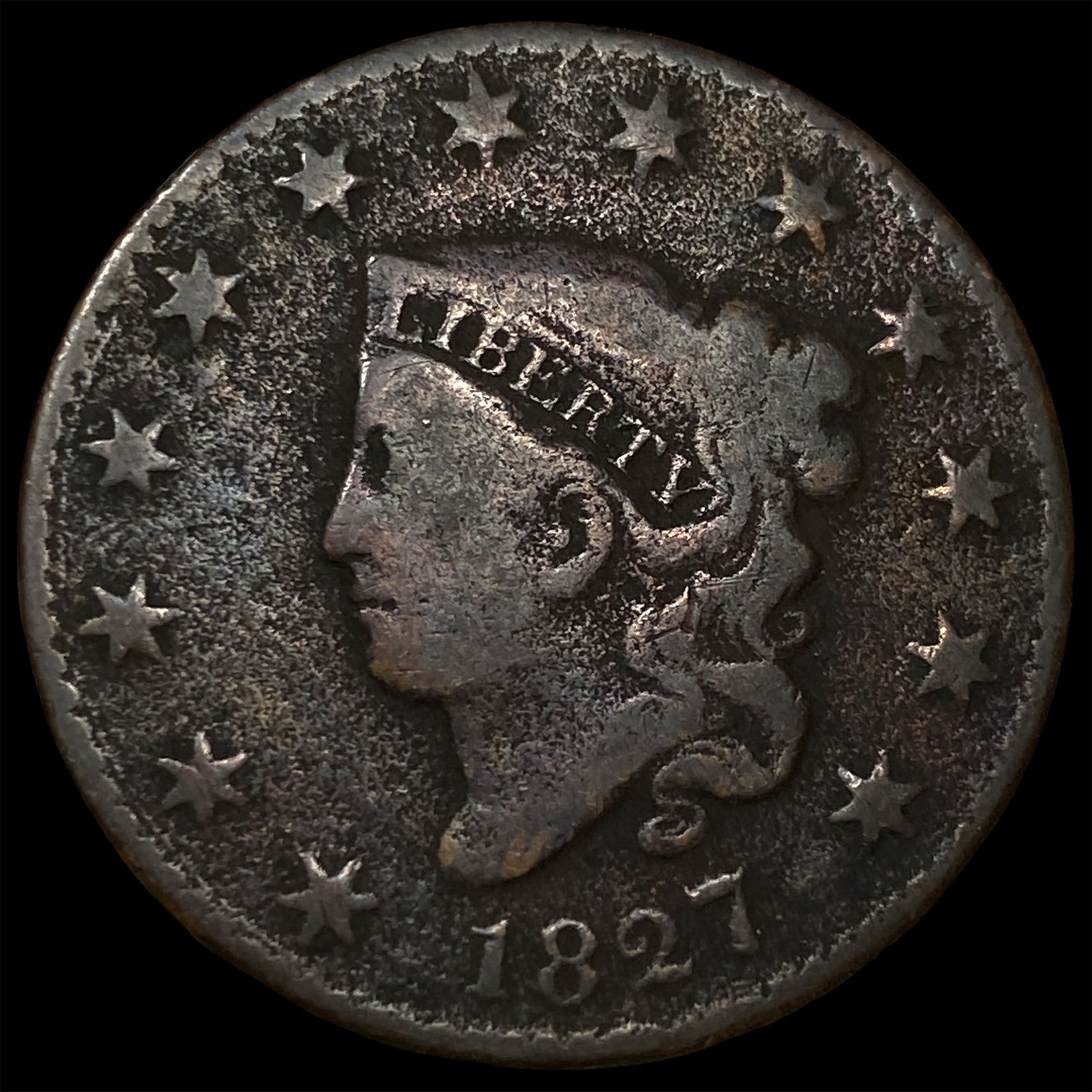 1827 Coronet Head Large Cent LIGHTLY CIRCULATED (1 of 2)