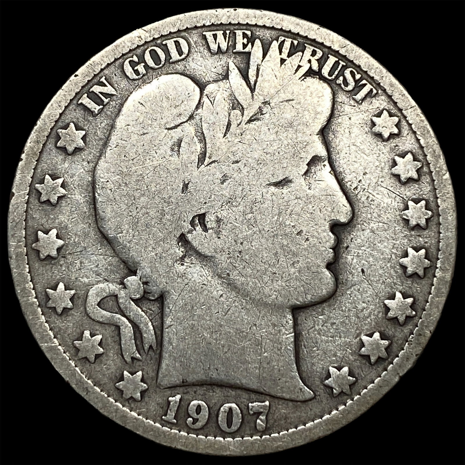 1907-O Silver Barber Half Dollar LIGHTLY CIRCULATED (1 of 2)