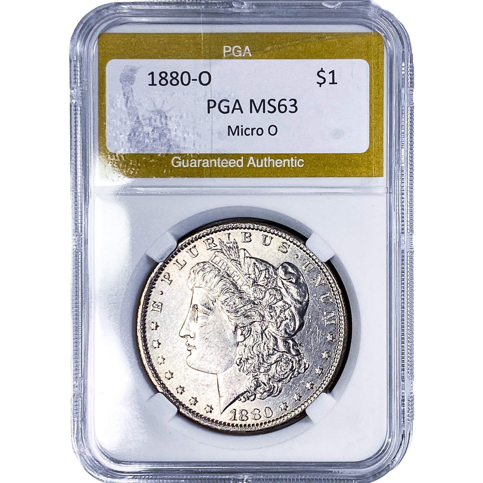 1880-O Morgan Silver Dollar PGA MS63 Micro O: 1880-O Morgan Silver Dollar PGA MS63 Micro O