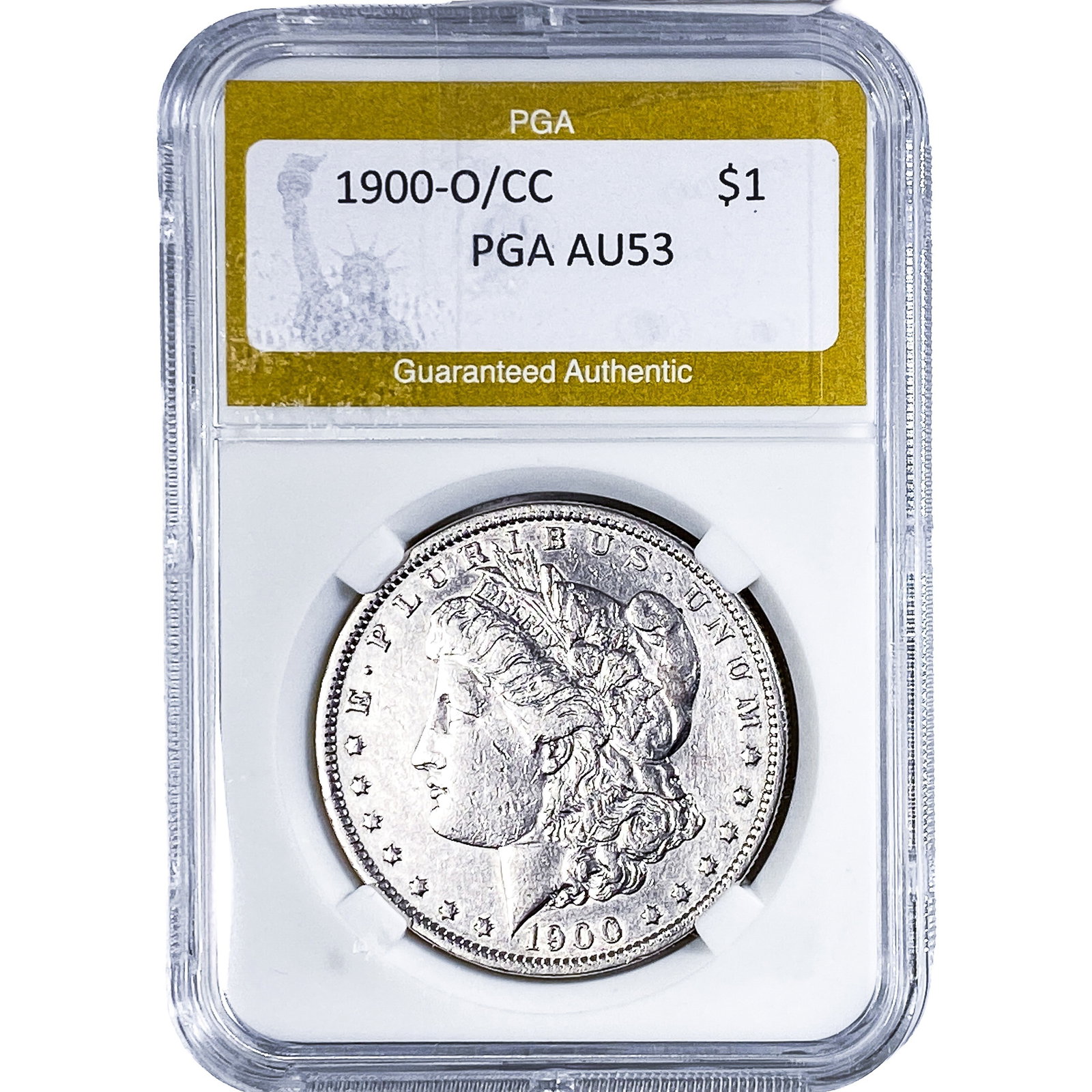 1900-O/CC Morgan Silver Dollar PGA AU53: 1900-O/CC Morgan Silver Dollar PGA AU53