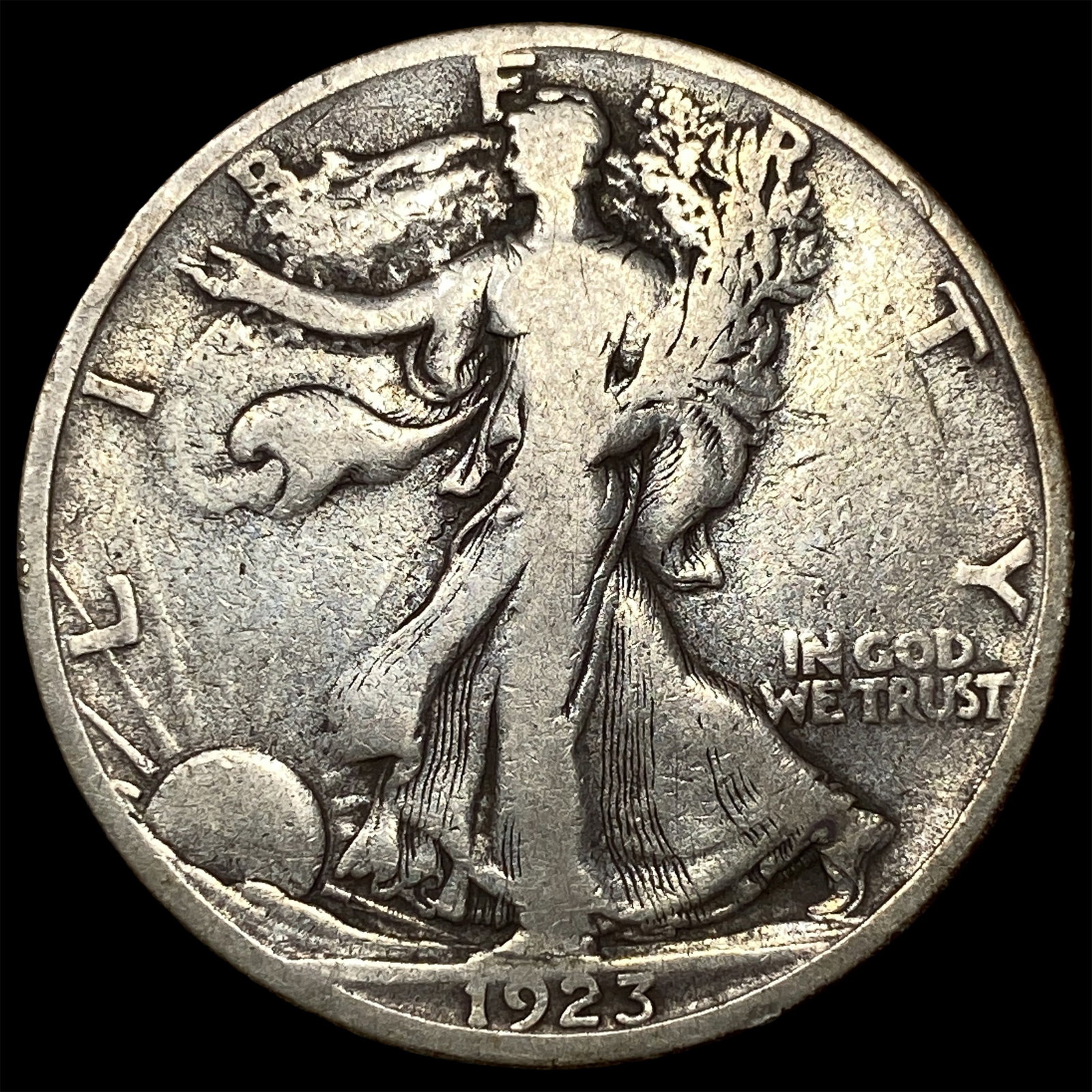 1923-S Silver Walking Liberty Half Dollar NICELY CIRCULATED: 1923-S Silver Walking Liberty Half Dollar NICELY CIRCULATED