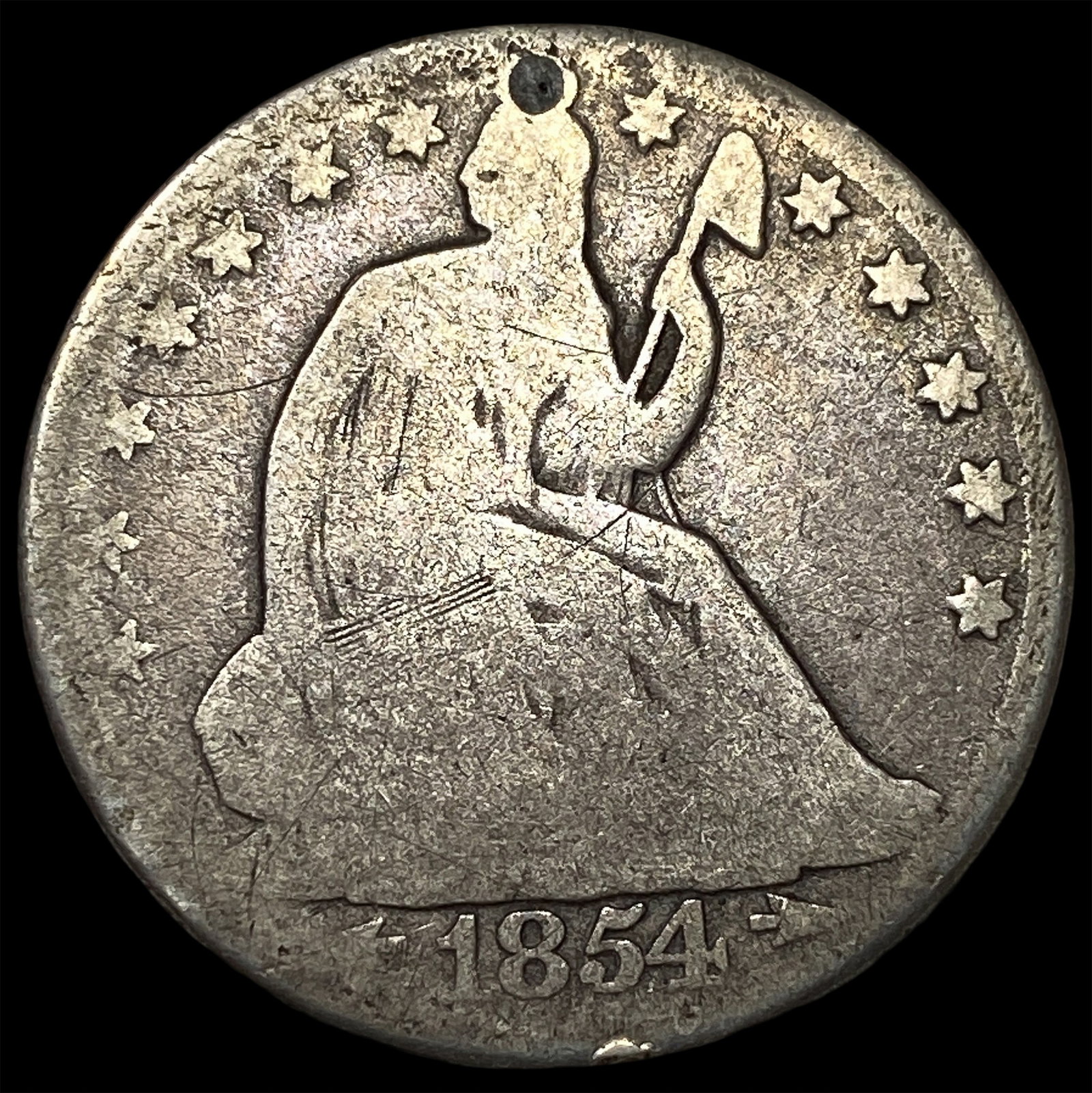 1854-O Silver Seated Liberty Half Dollar NICELY CIRCULATED: 1854-O Silver Seated Liberty Half Dollar NICELY CIRCULATED