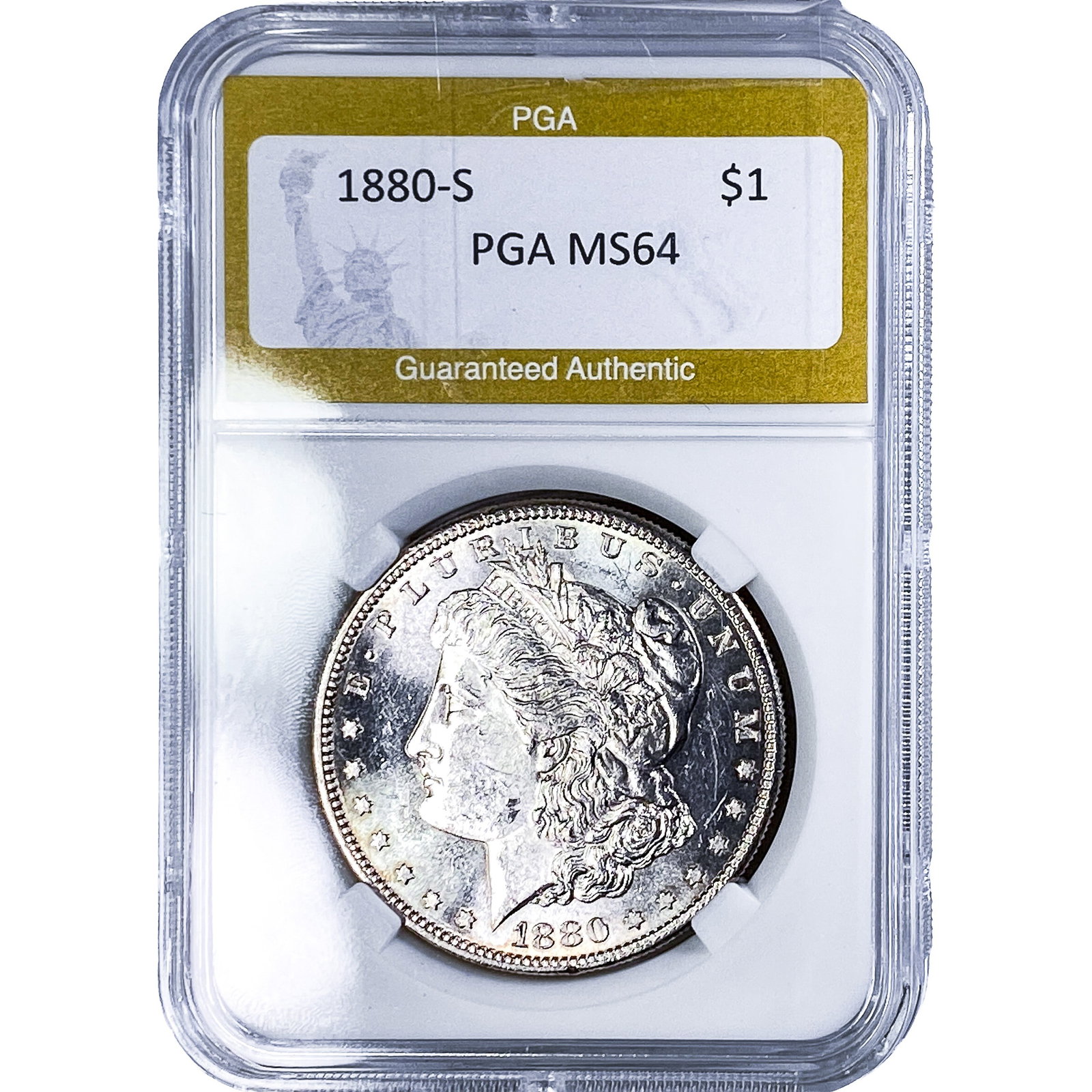 1880-S Morgan Silver Dollar PGA MS64: 1880-S Morgan Silver Dollar PGA MS64