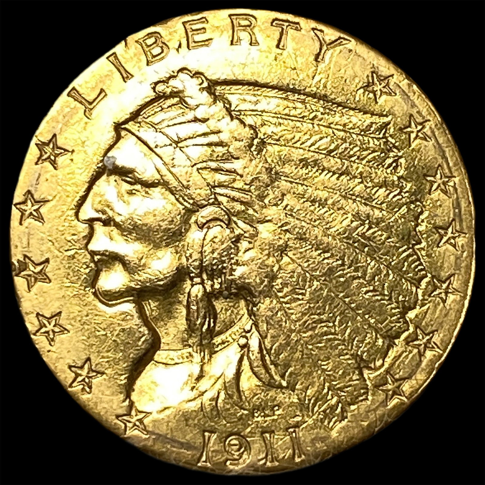 1911 Gold Indian Head Quarter Eagle $2.50 UNCIRCULATED: 1911 Gold Indian Head Quarter Eagle $2.50 UNCIRCULATED