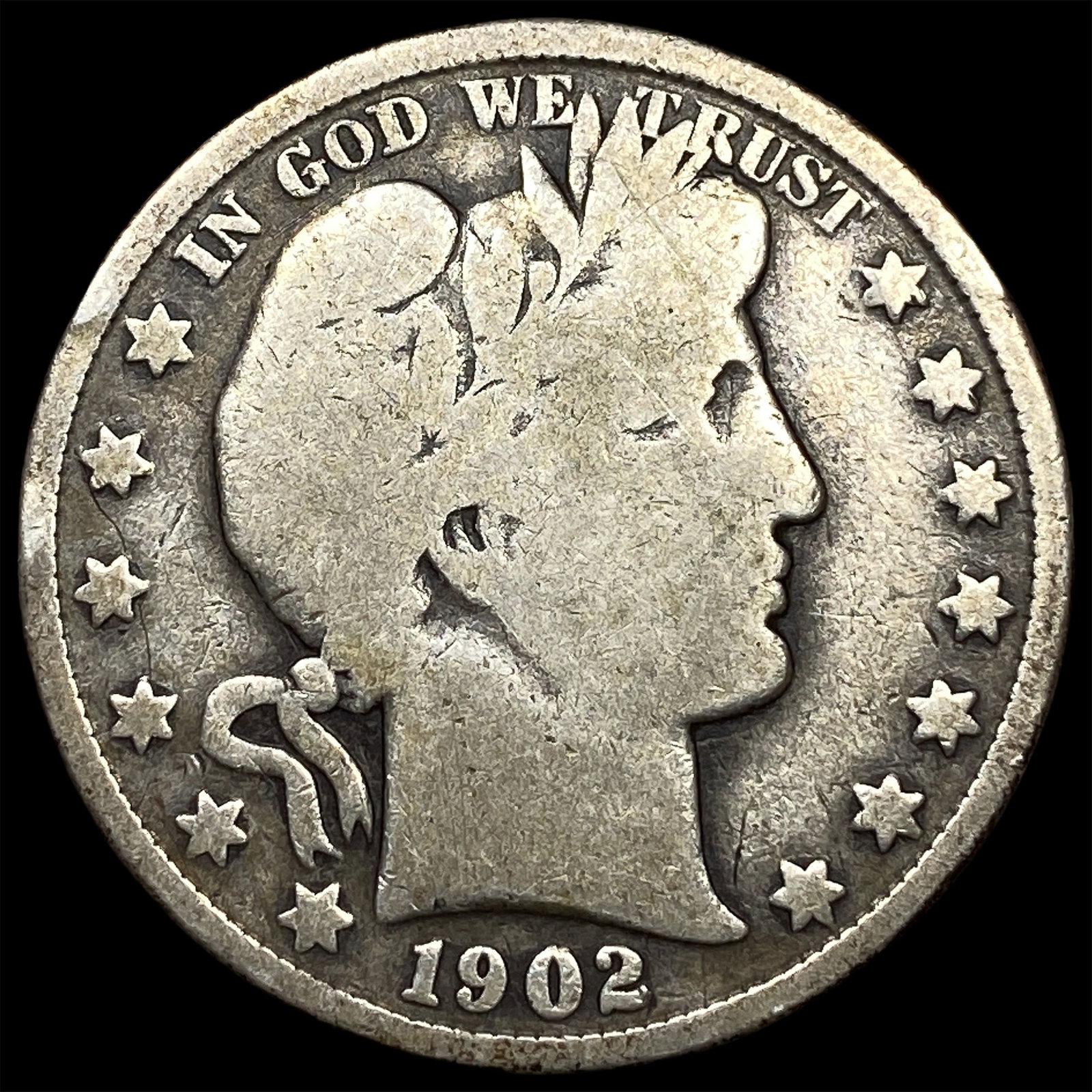 1902 Barber Half Dollar NICELY CIRCULATED: 1902 Barber Half Dollar NICELY CIRCULATED