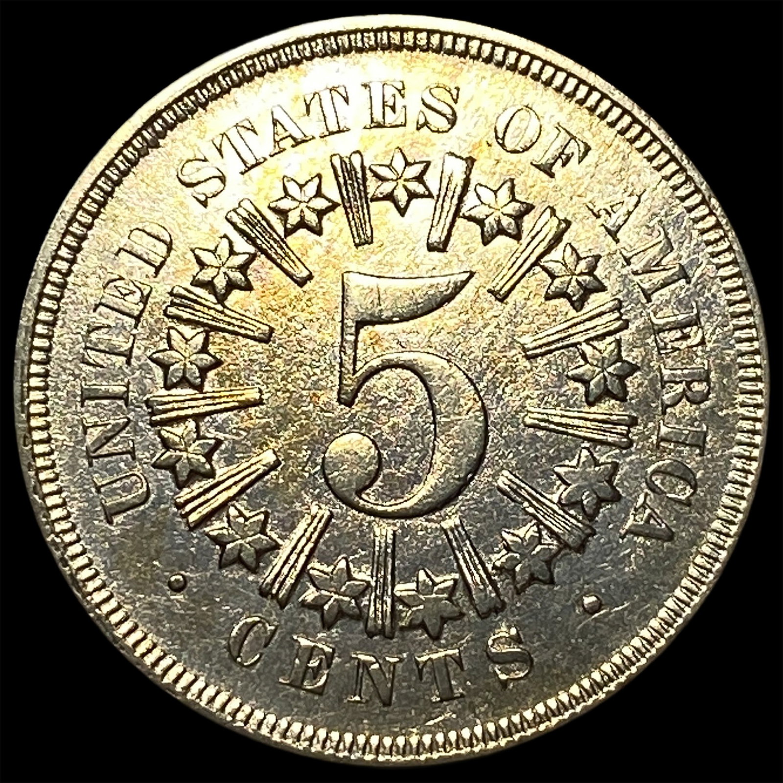 1867 RAYS Shield Nickel HIGH GRADE - 2