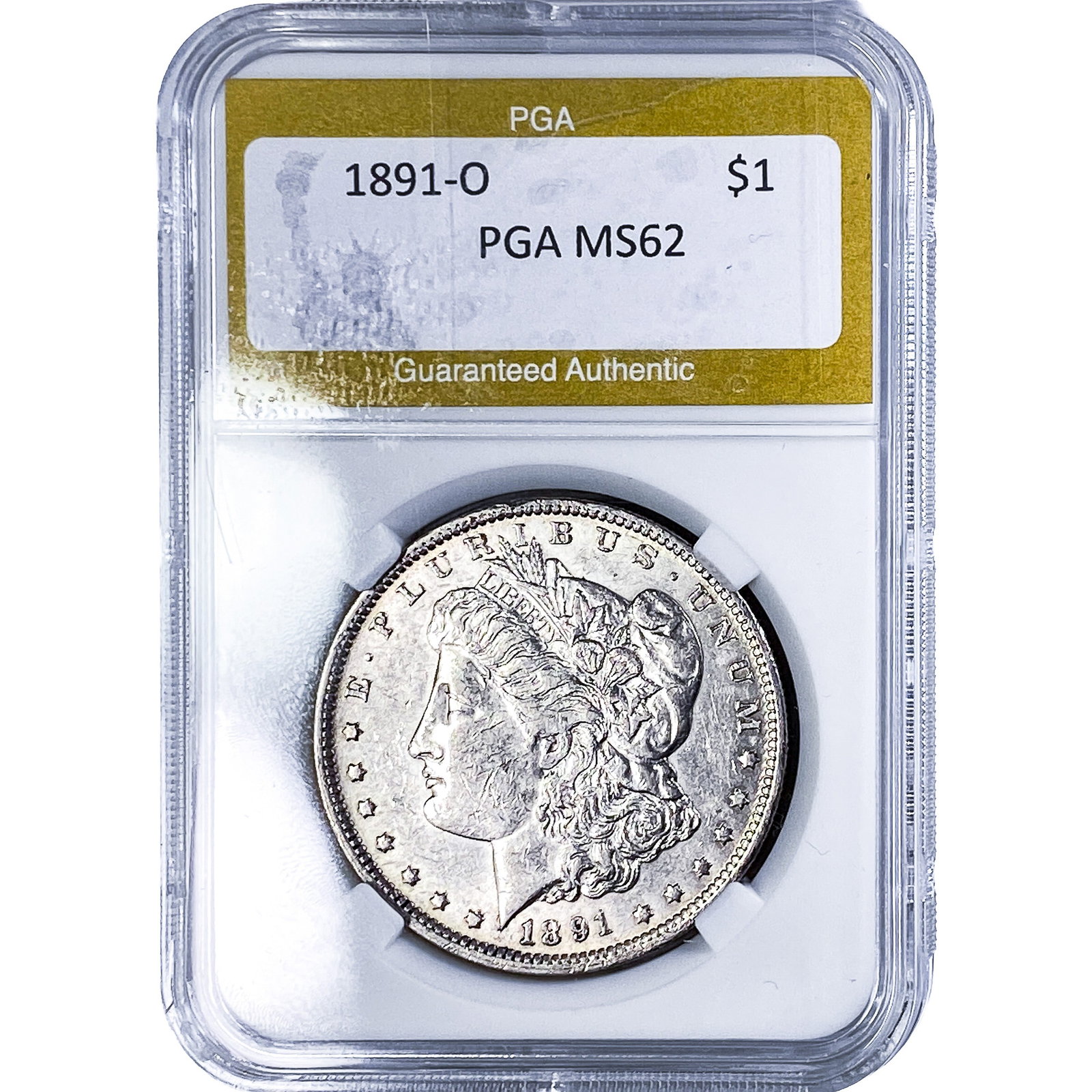 1891-O Morgan Silver Dollar PGA MS62: 1891-O Morgan Silver Dollar PGA MS62