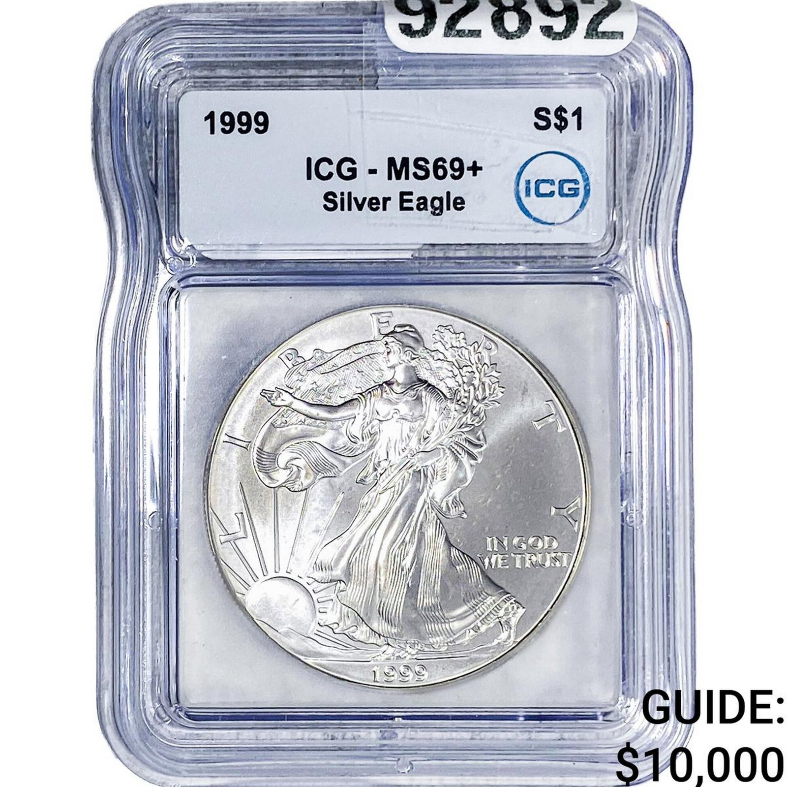 1999 Silver Eagle ICG MS69+: 1999 Silver Eagle ICG MS69+