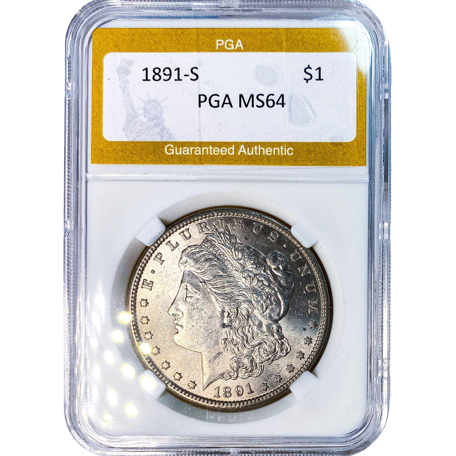 1891-S Morgan Silver Dollar PGA MS64