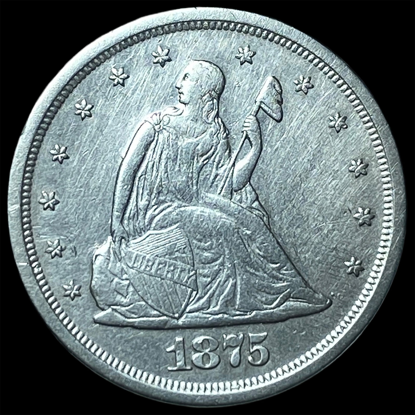 1875-S Silver Twenty Cent Piece CLOSELY UNCIRCULATED (1 of 2)