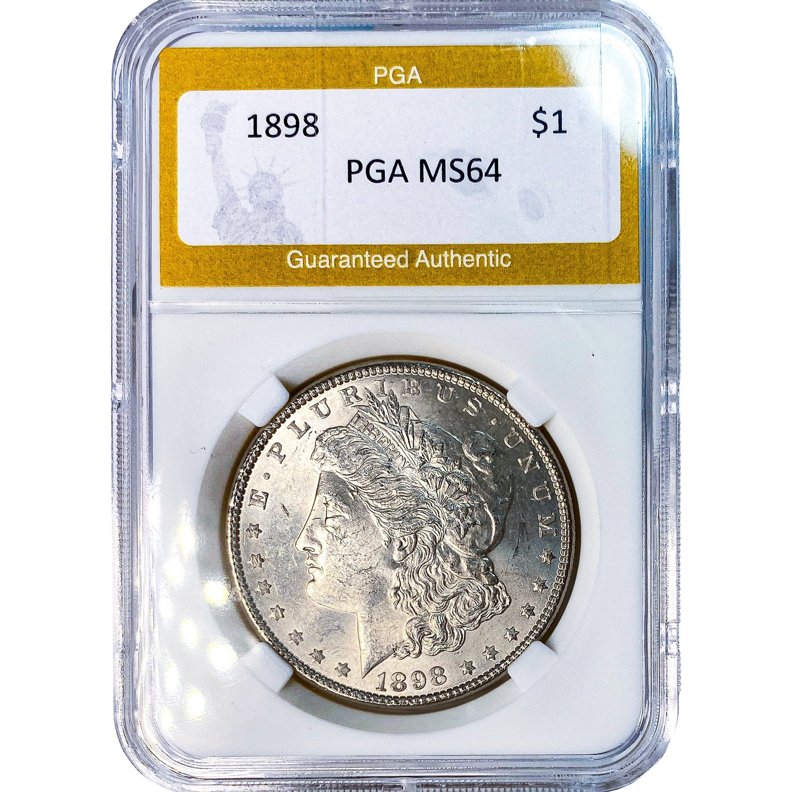 1898 Morgan Silver Dollar PGA MS64: 1898 Morgan Silver Dollar PGA MS64