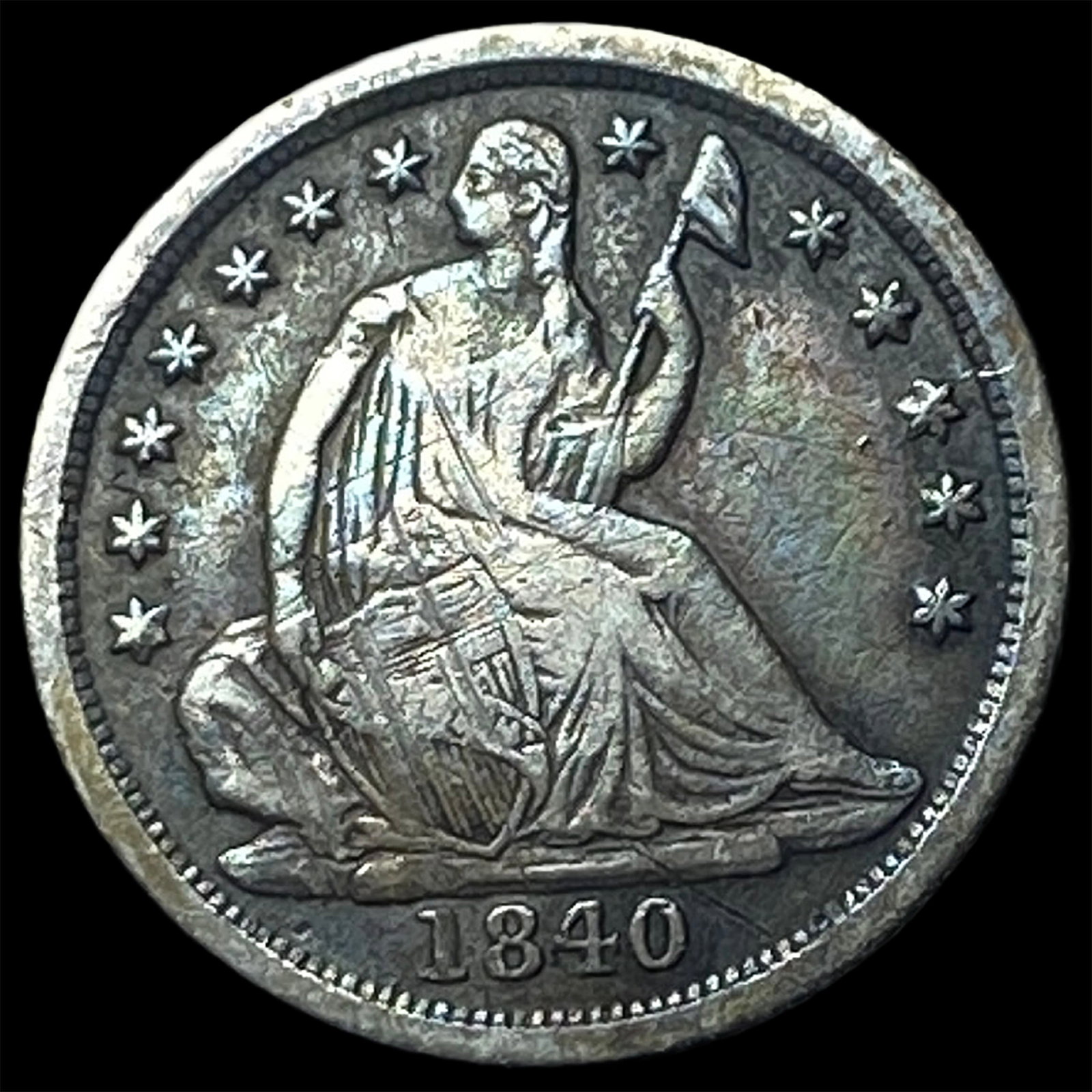1840-O Silver Seated Liberty Half Dime LIGHTLY CIRCULATED (1 of 2)