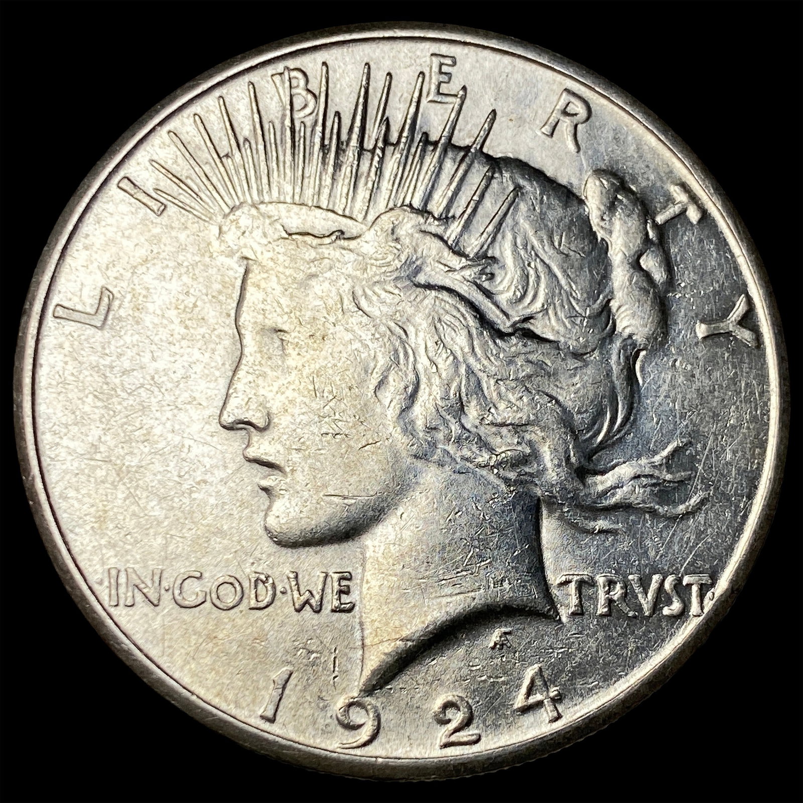1924-S Silver Peace Dollar CLOSELY UNCIRCULATED: 1924-S Silver Peace Dollar CLOSELY UNCIRCULATED