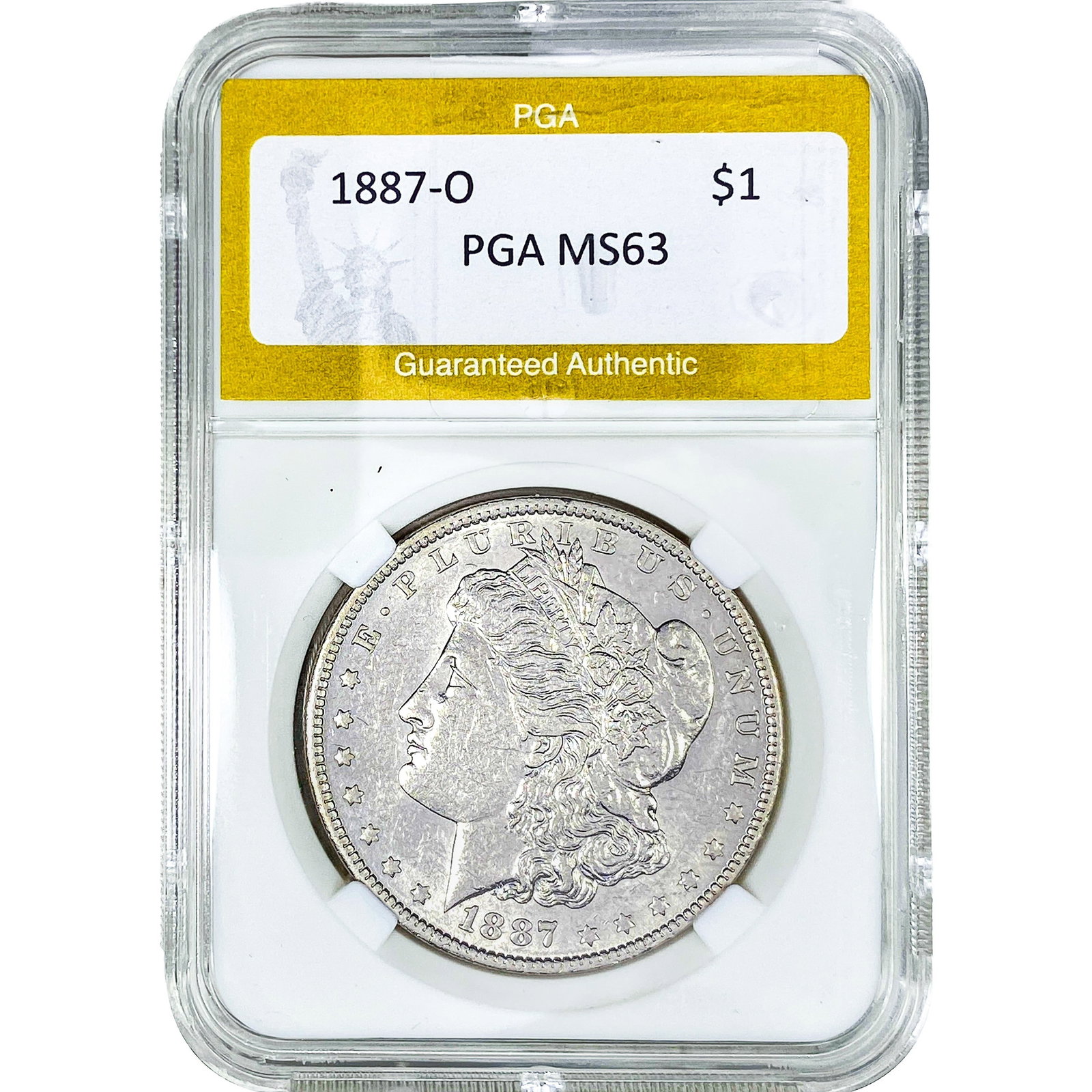 1887-O Morgan Silver Dollar PGA MS63: 1887-O Morgan Silver Dollar PGA MS63