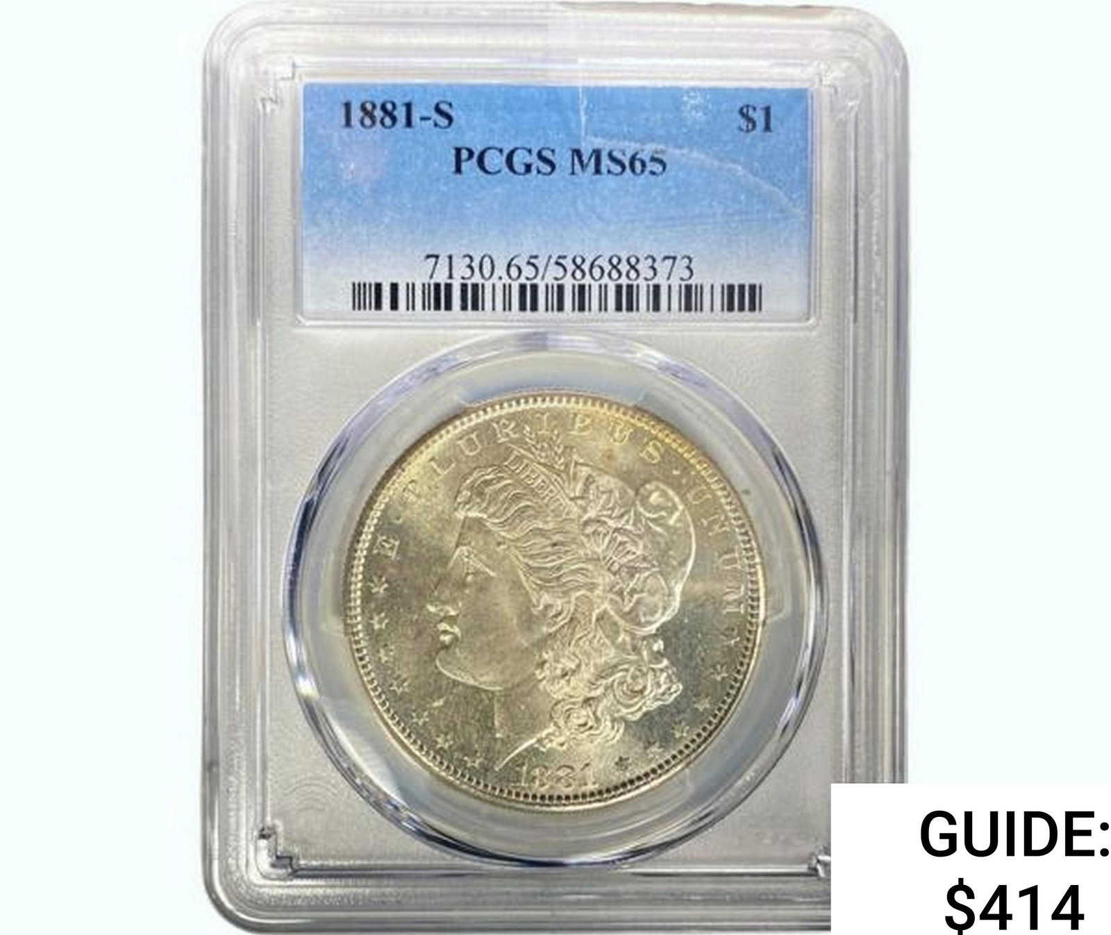 1881-S Morgan Silver Dollar PCGS MS65: 1881-S Morgan Silver Dollar PCGS MS65