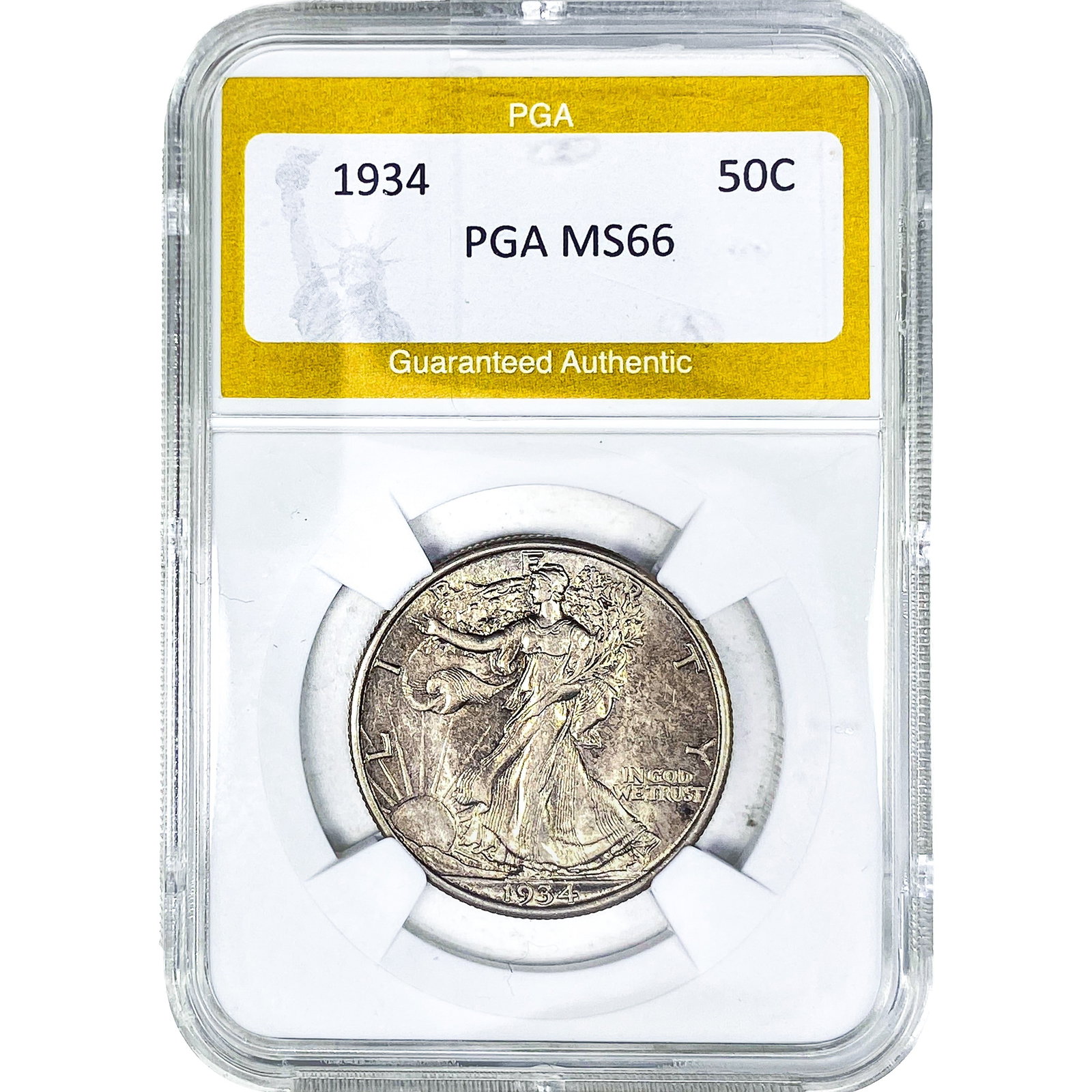 1934 Walking Liberty Half Dollar PGA MS66: 1934 Walking Liberty Half Dollar PGA MS66